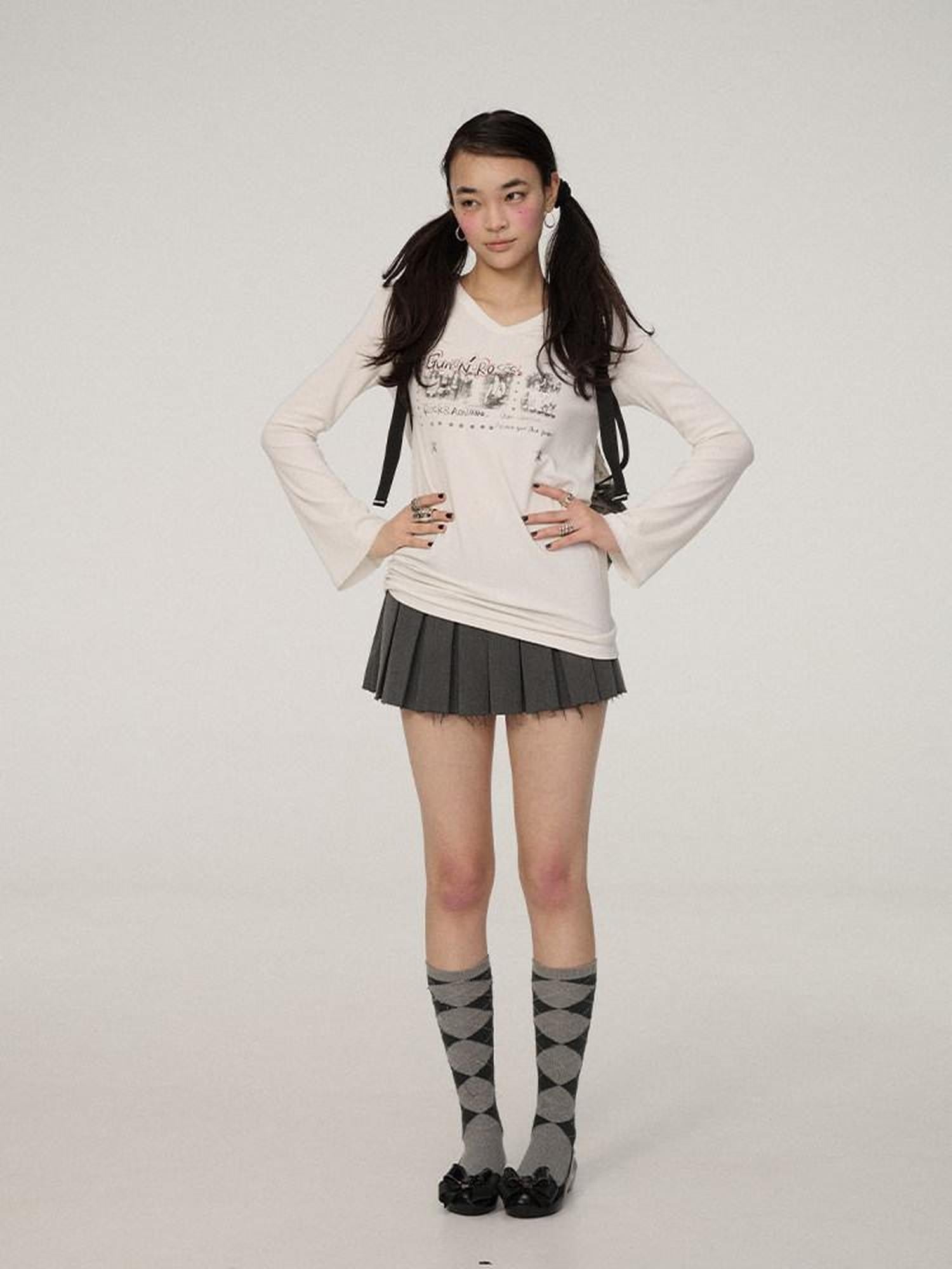 Achihara Berlin Embroidered Pleated Women'S Polyester Blend Mini Skirts