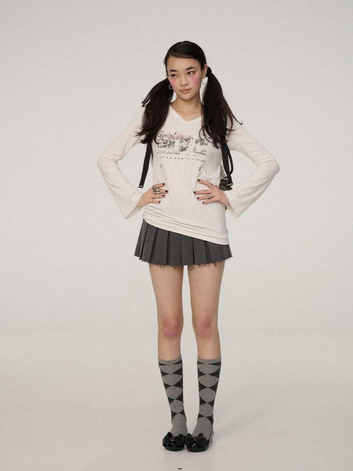 Achihara Berlin Embroidered Pleated Women'S Polyester Blend Mini Skirts