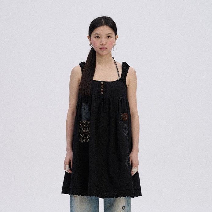 Achihara_Black_And_White_A_Line_Strappy_Workwear_Women'S_Cotton_Casual_Midi_Dresses_MISSTT