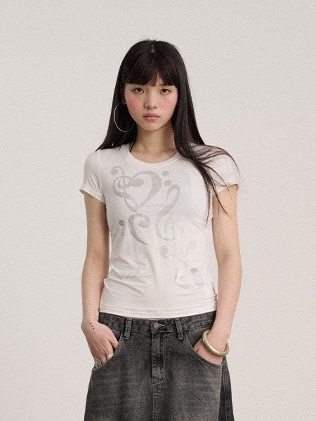 Achihara_Black_And_White_Round_Neck_Slim_Fit_Women'S_Modal_Short_Sleeve_T-Shirts_MISSTT