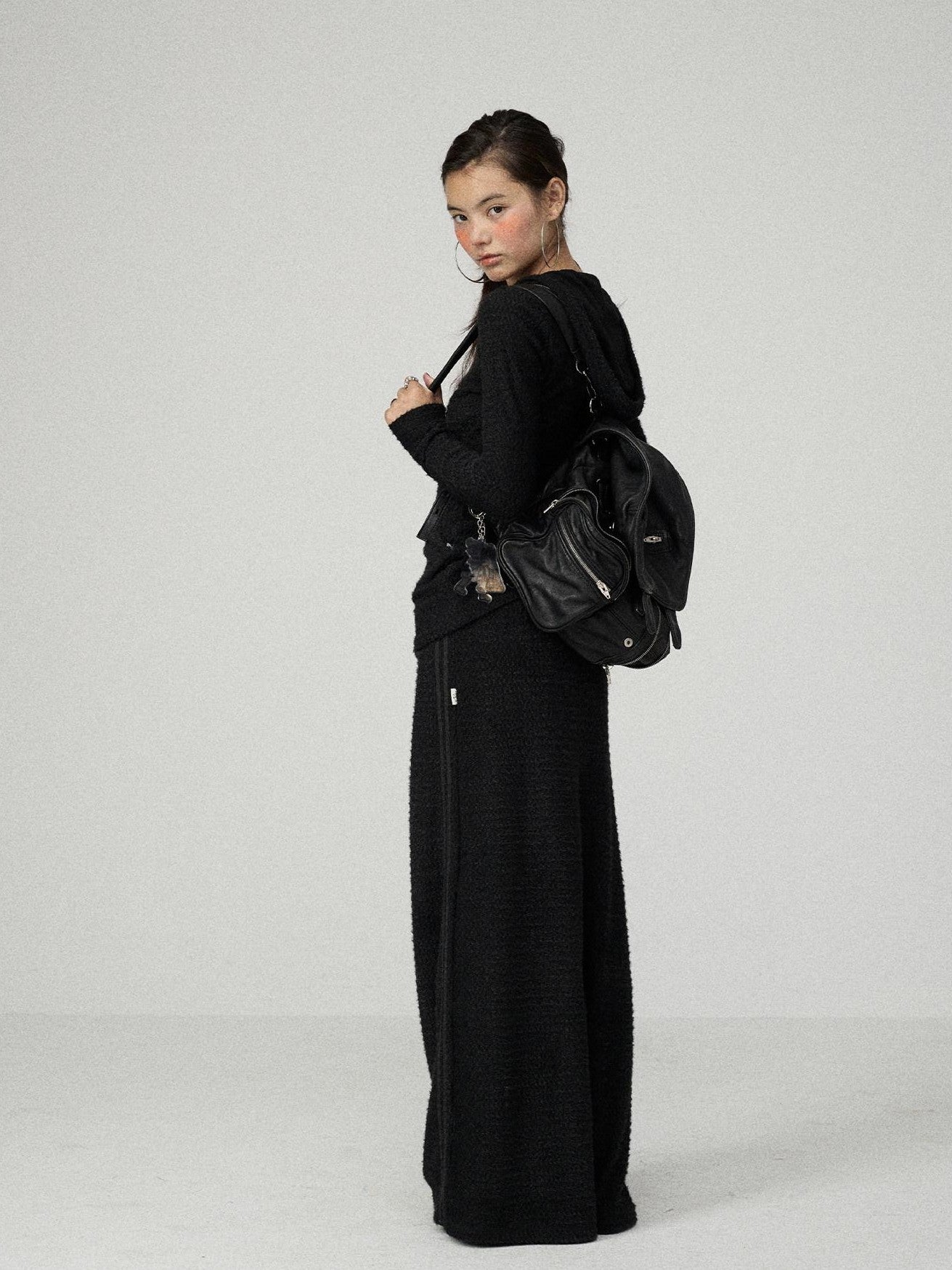 Achihara Black Embroidered A Line Mid Waist Women'S Polyester Maxi Skirts