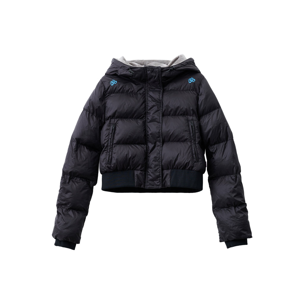 Achihara_Black_Shoulder_Embroidery_Hooded_Short_Straight_Women'S_Cotton_Puffer_Jackets_MISSTT