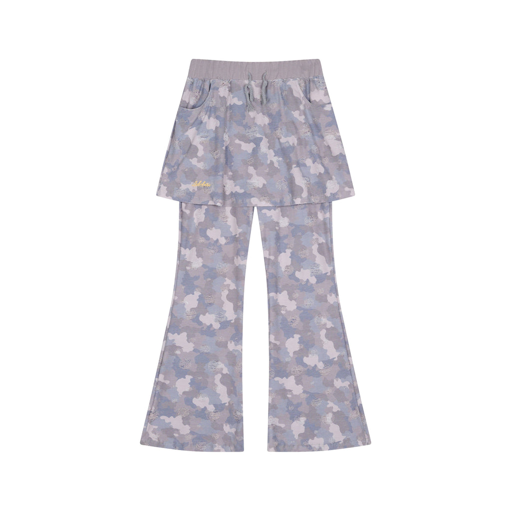 Achihara_Blueberry_Camo_Skirt_Drawstring_Women'S_Poly_Cotton_Flare_Pants_MISSTT