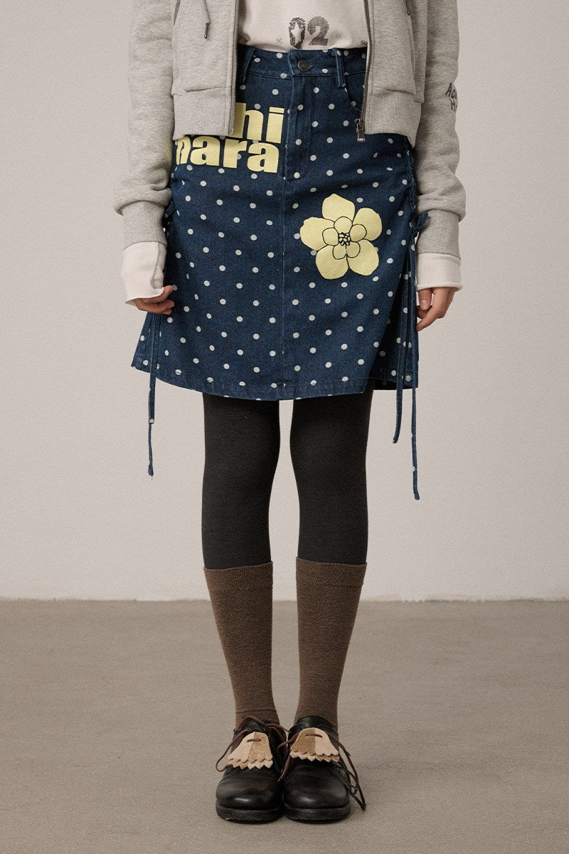 Achihara_Blueberry_Embroidered_Polka_Dot_A_Line_Women'S_Denim_Mini_Skirts_MISSTT