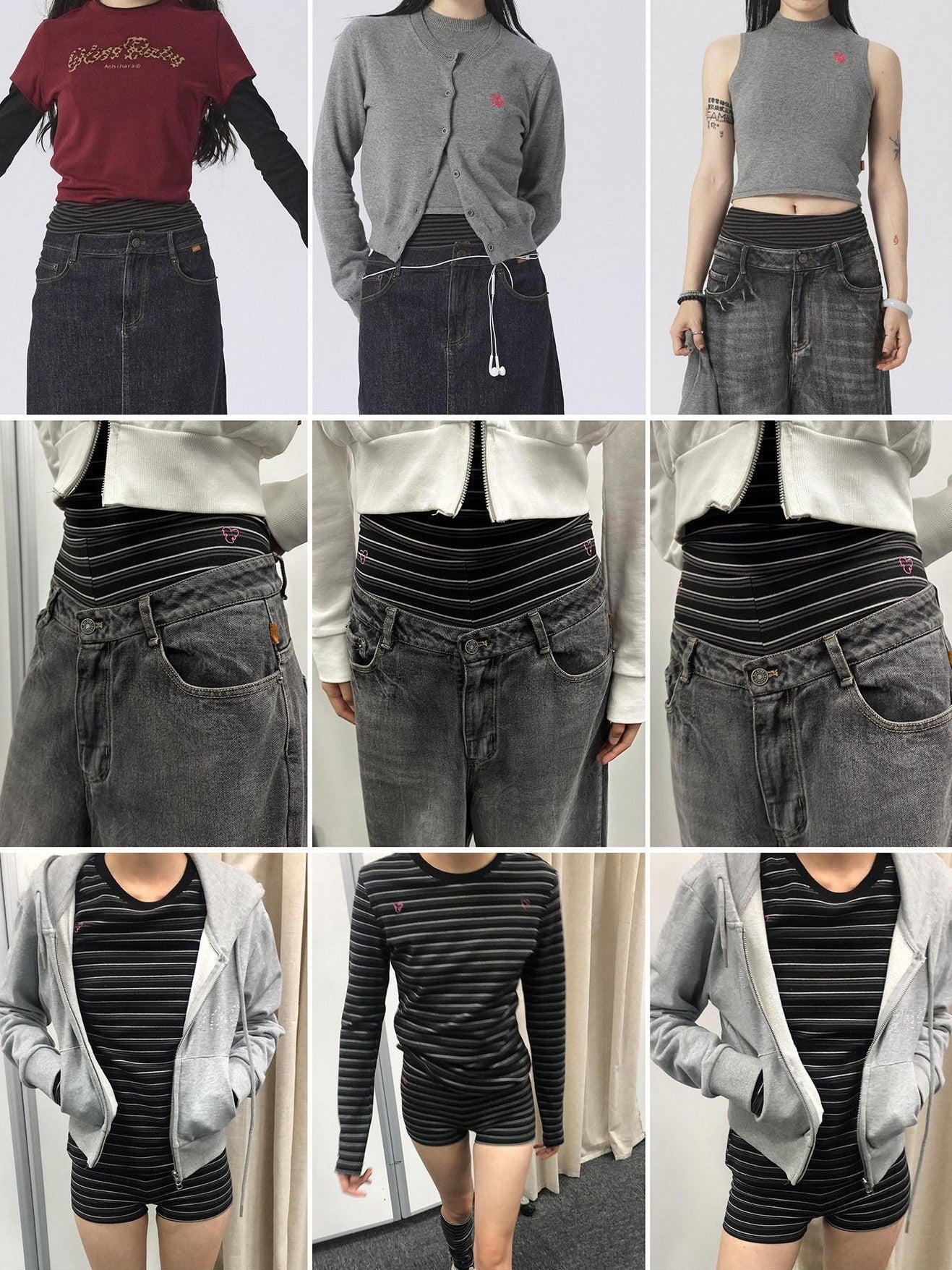 Achihara Brownie Black Striped Anti Exposure Loose Women'S Sweat Shorts