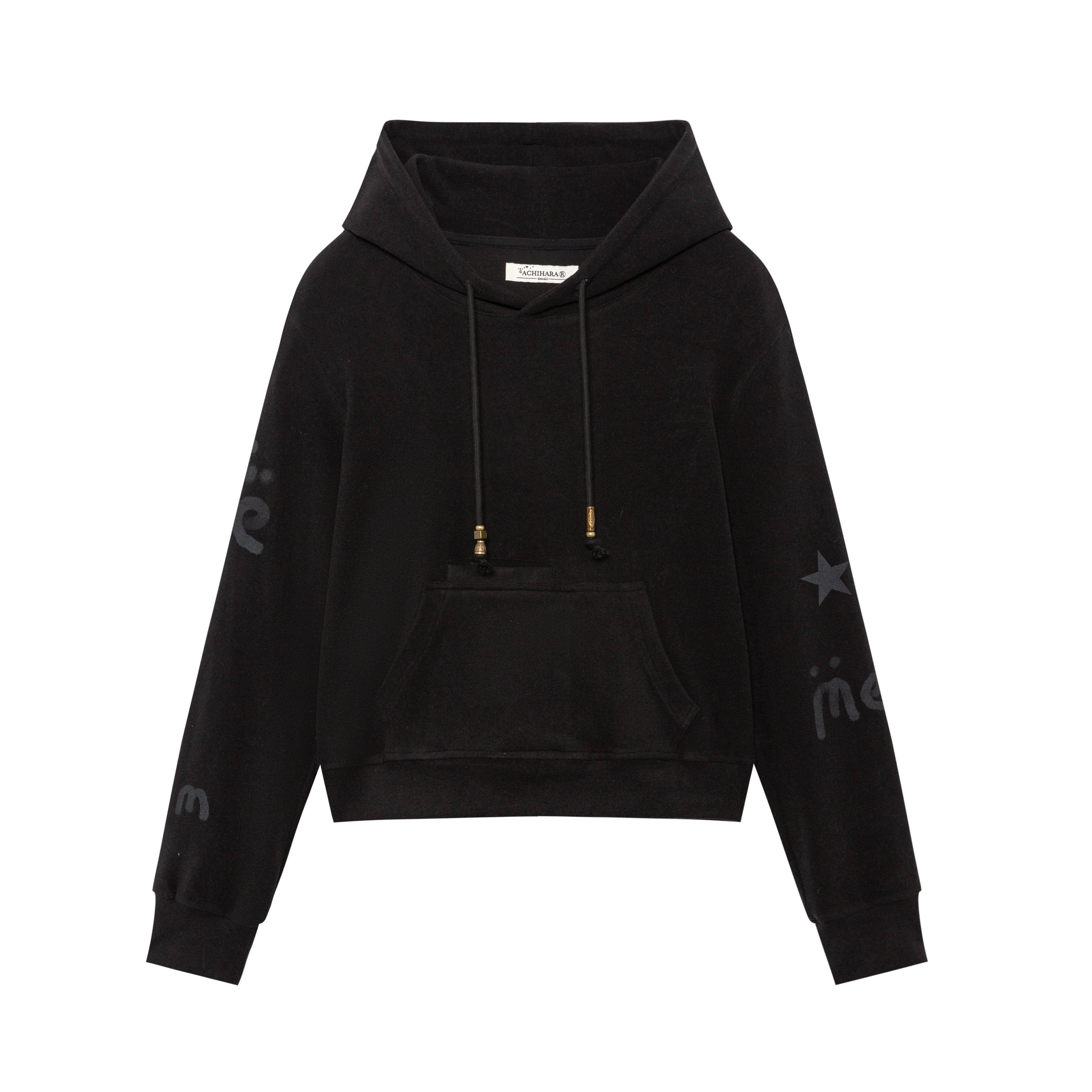 Achihara_Brushed_Hooded_Scaredy_Cat_Print_Women'S_Polyester_Blend_Hoodies_MISSTT