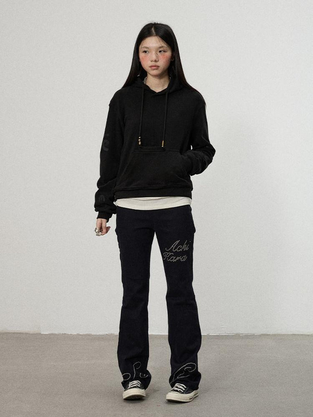 Achihara Brushed Hooded Scaredy Cat Print Women'S Polyester Blend Hoodies