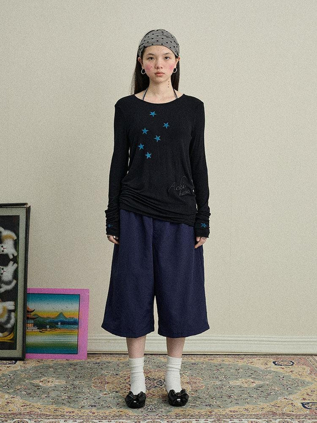 Achihara Bubble Cone Pockets Relaxed Straight Women'S Nylon Capri Pants