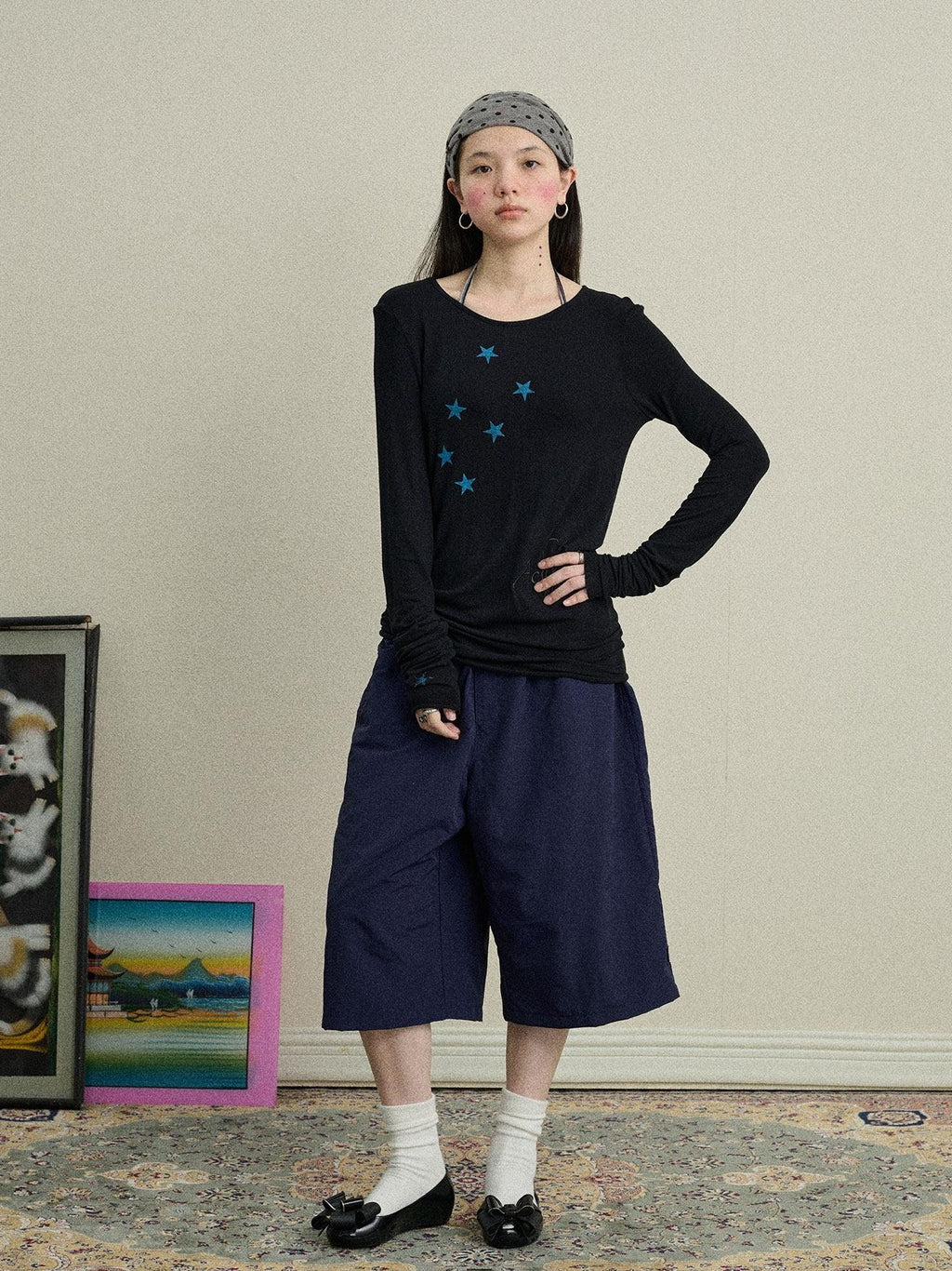 Achihara Bubble Cone Pockets Relaxed Straight Women'S Nylon Capri Pants