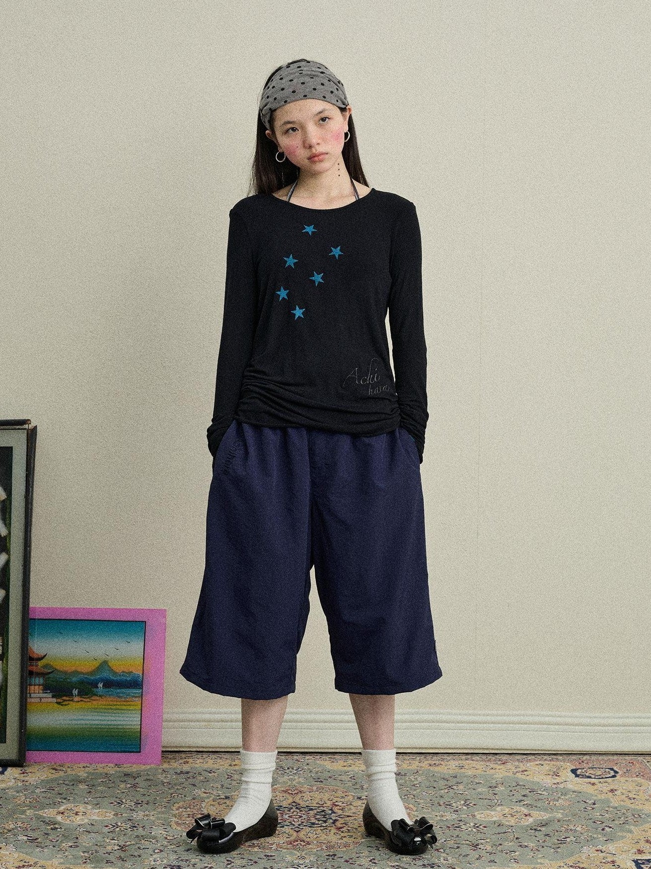 Achihara Bubble Cone Pockets Relaxed Straight Women'S Nylon Capri Pants