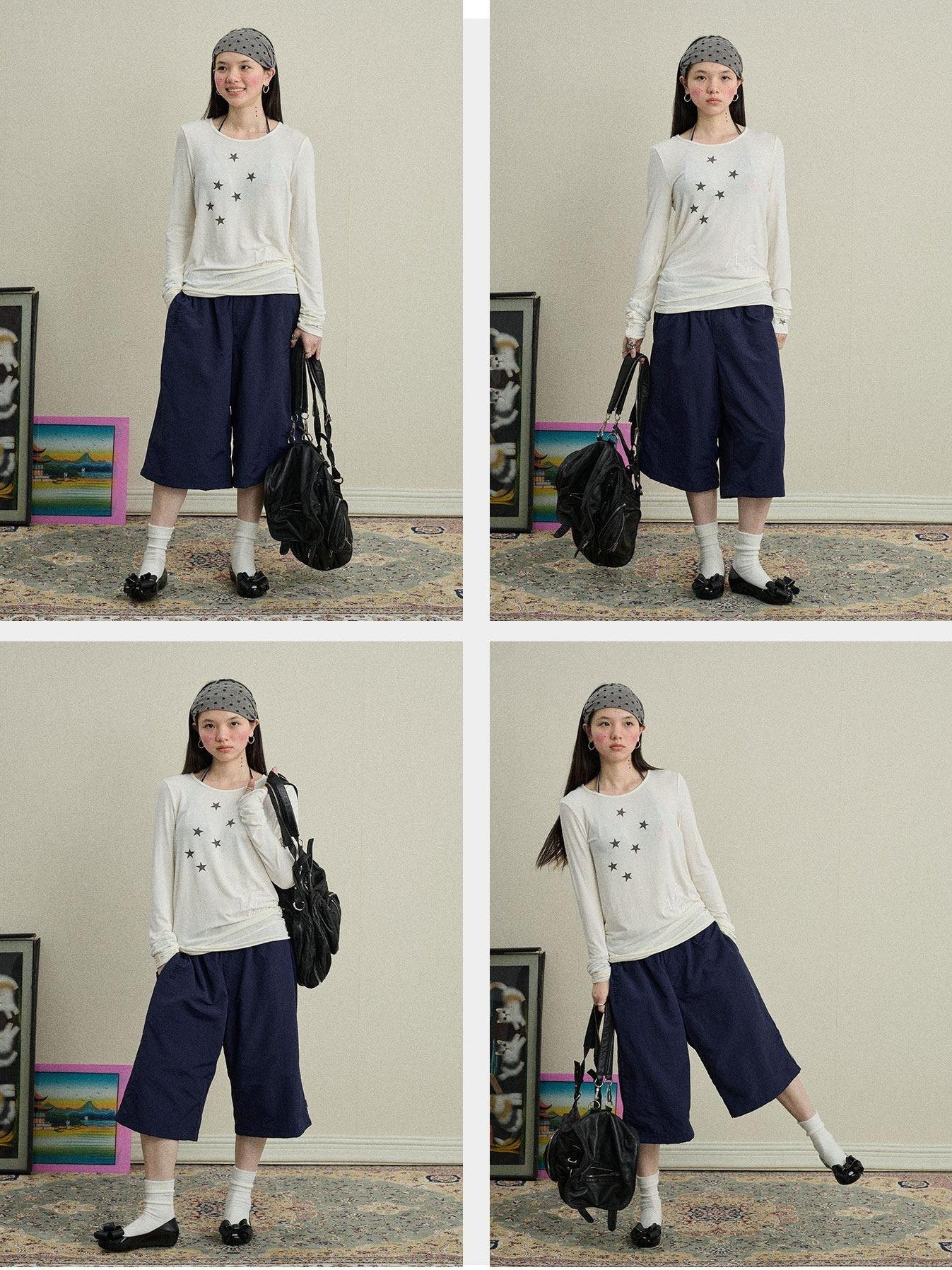 Achihara Bubble Cone Pockets Relaxed Straight Women'S Nylon Capri Pants