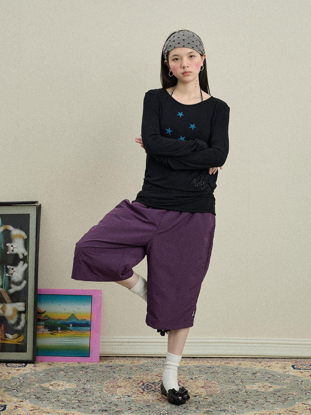 Achihara Bubble Cone Pockets Relaxed Straight Women'S Nylon Capri Pants