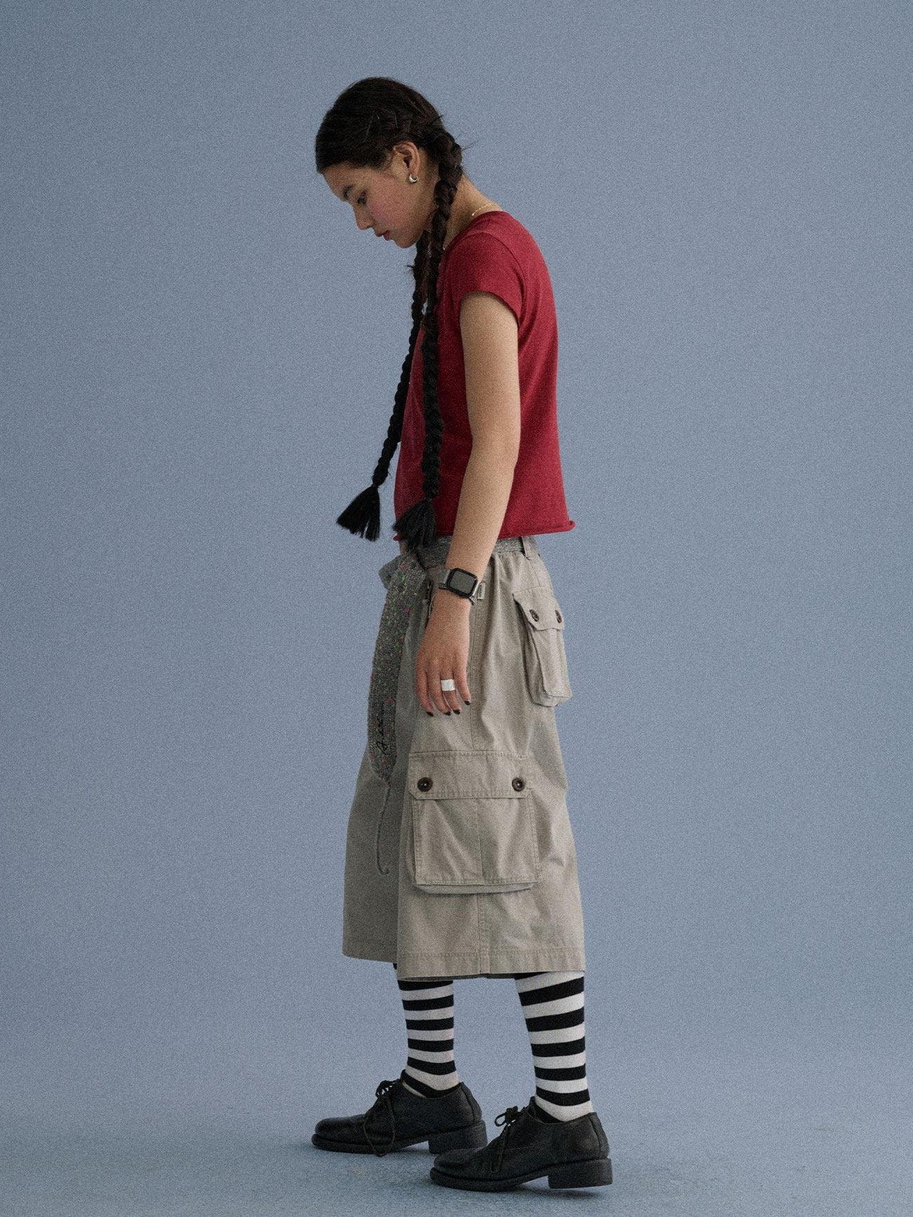 Achihara Casual Commuter Wide Leg Cargo Pocket Women'S Cotton Capri Pants