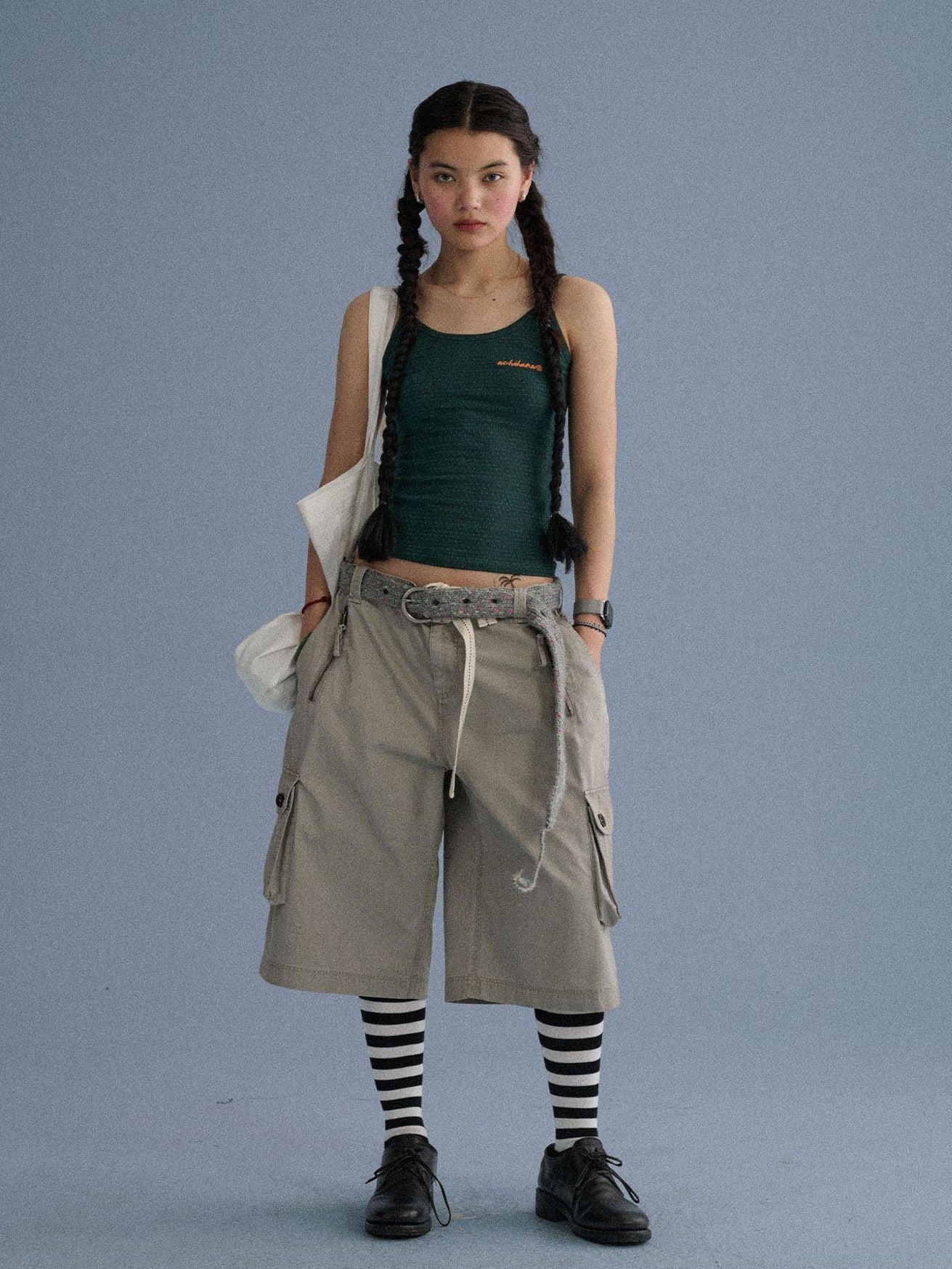 Achihara Casual Commuter Wide Leg Cargo Pocket Women'S Cotton Capri Pants