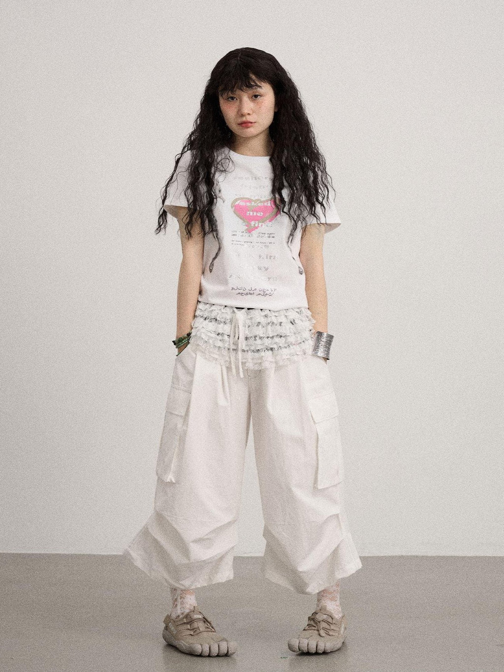 Achihara Casual Pleated Loose Wide Leg Women'S Cotton Nylon Blend Capri Pants