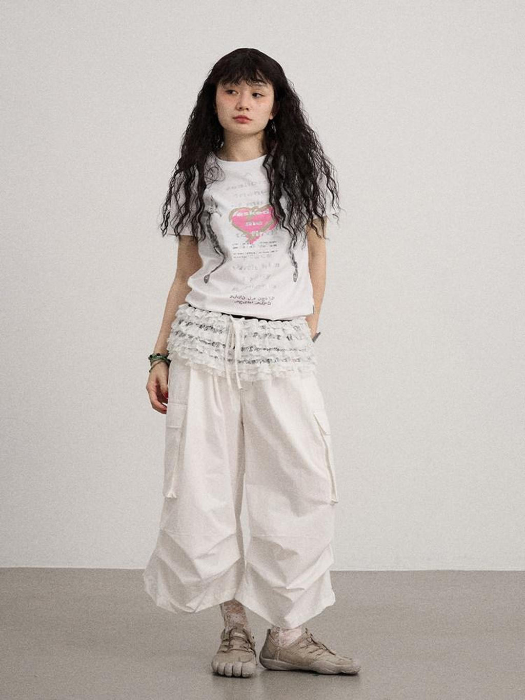 Achihara Casual Pleated Loose Wide Leg Women'S Cotton Nylon Blend Capri Pants