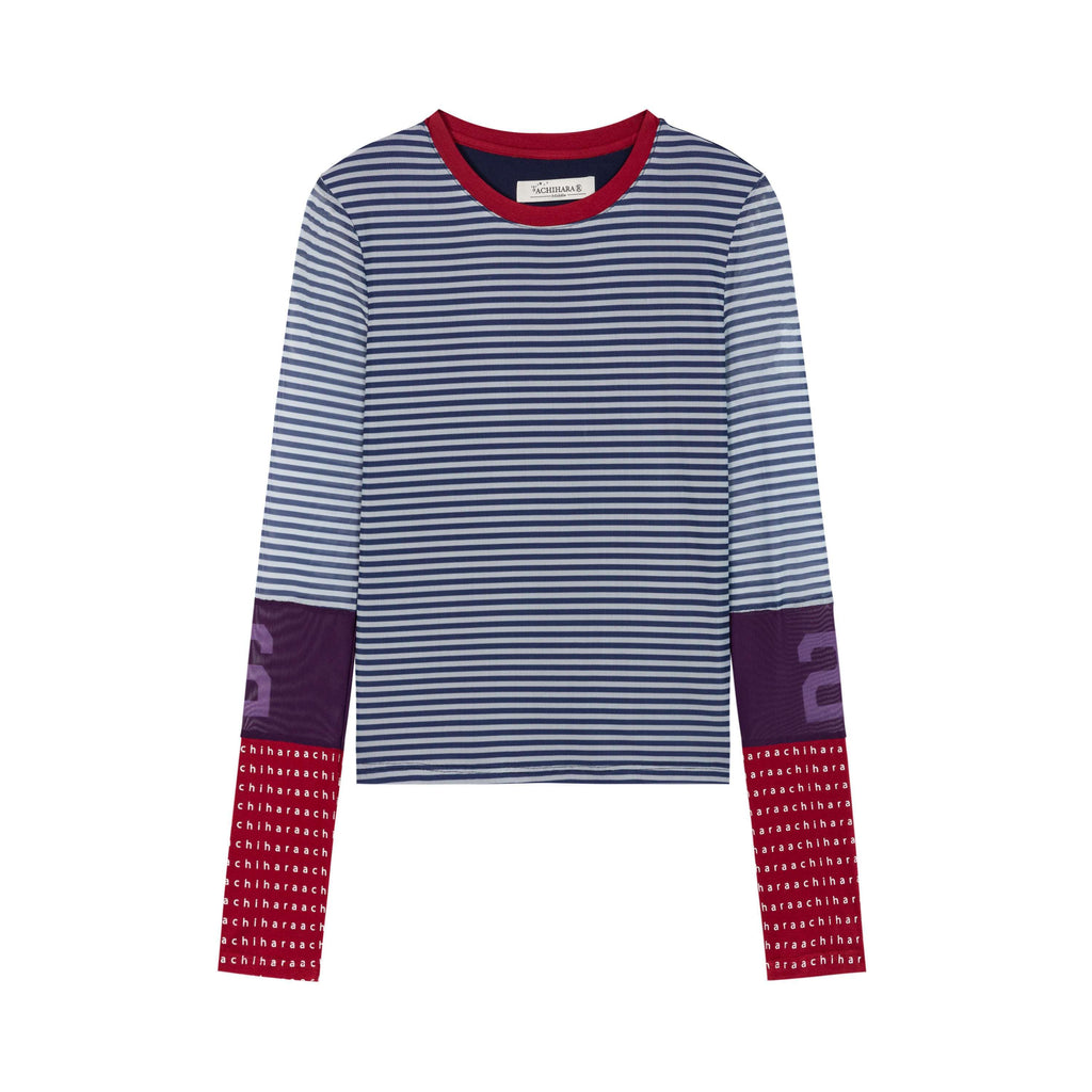 Achihara_Colorblock_Patchwork_Cross_Stripe_Women'S_Polyester_Spandex_Long_Sleeve_T-Shirts_MISSTT
