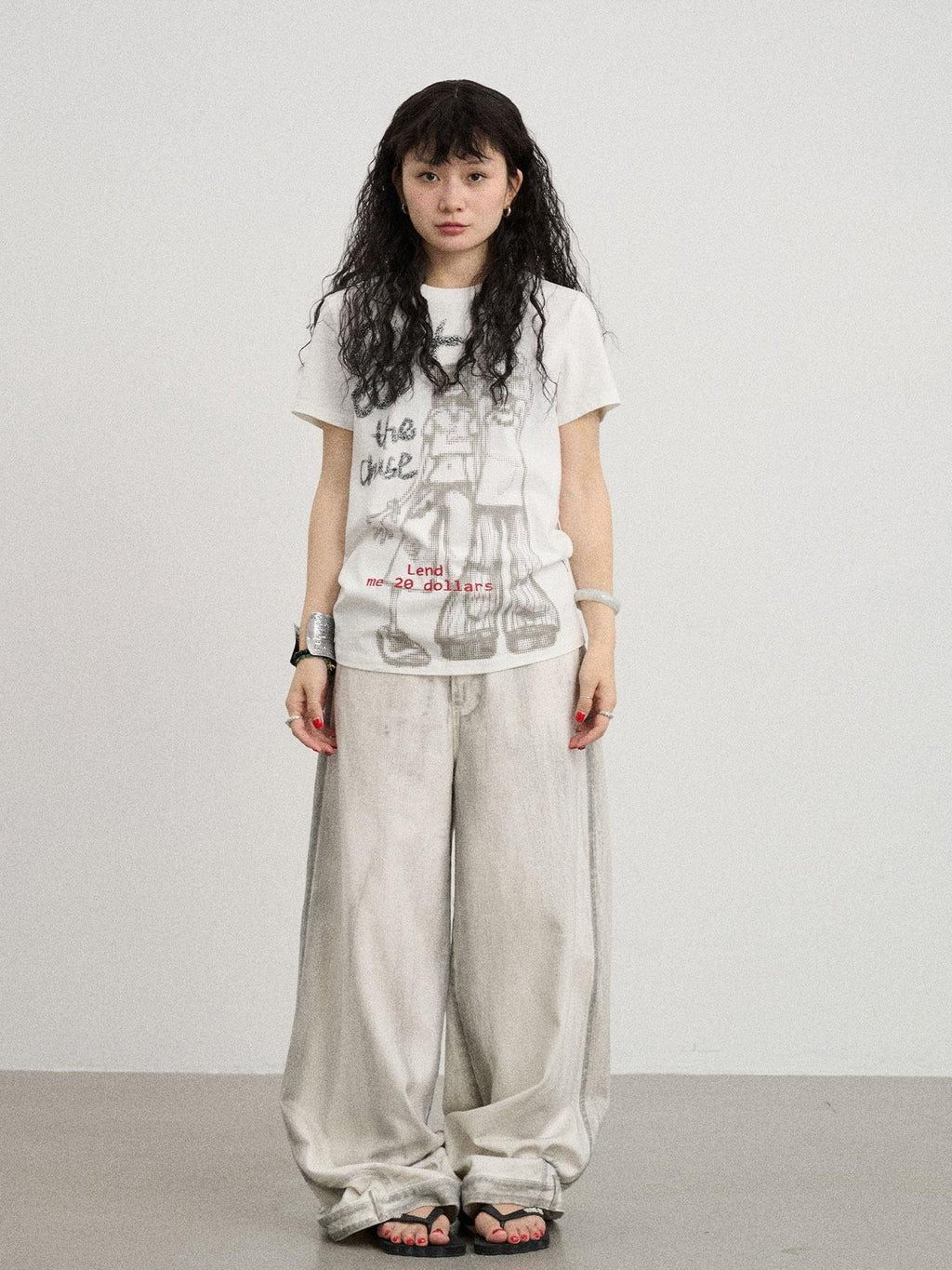 Achihara Comic Character Letter Print Women'S Pure Cotton Short Sleeve T-Shirts