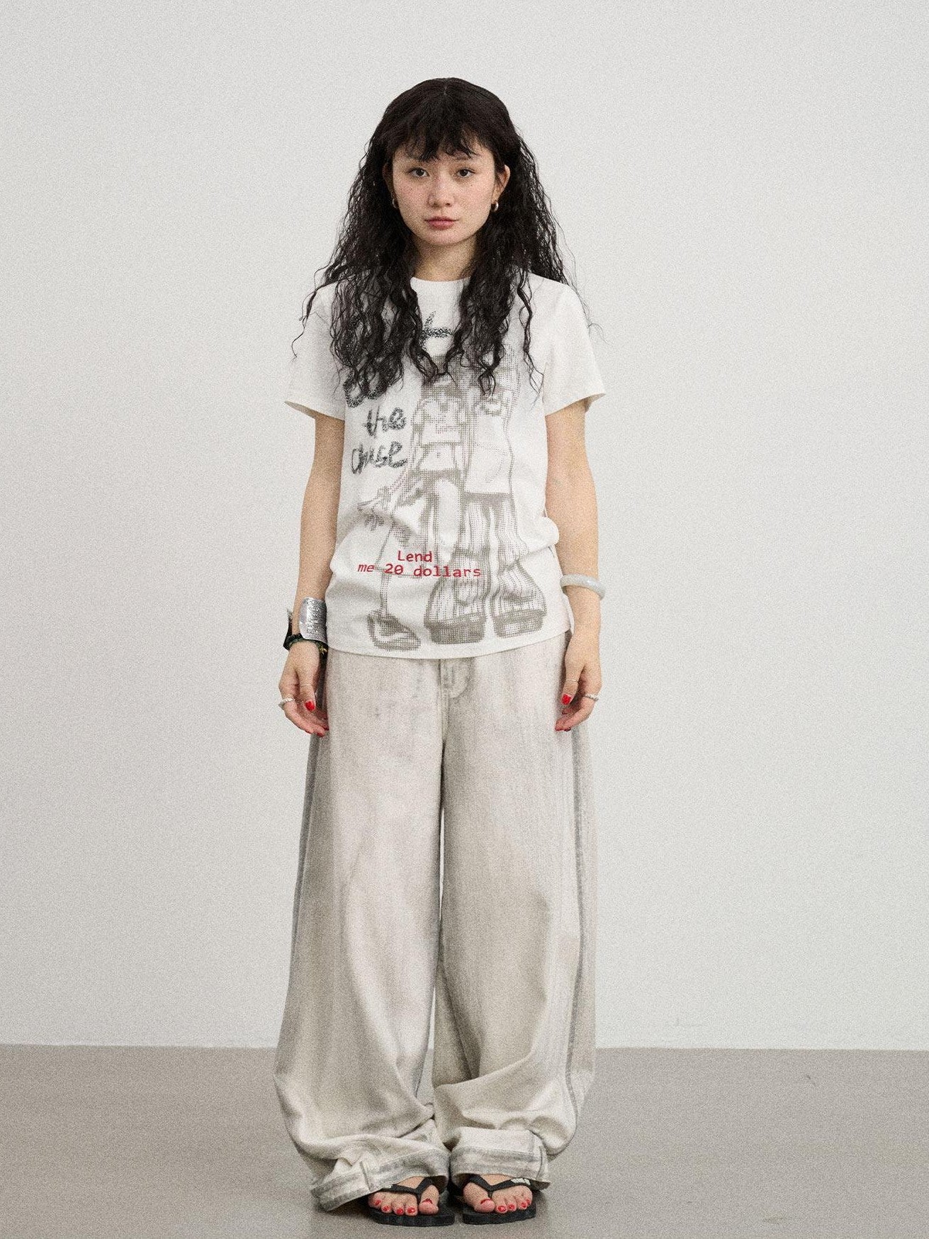 Achihara Comic Character Letter Print Women'S Pure Cotton Short Sleeve T-Shirts