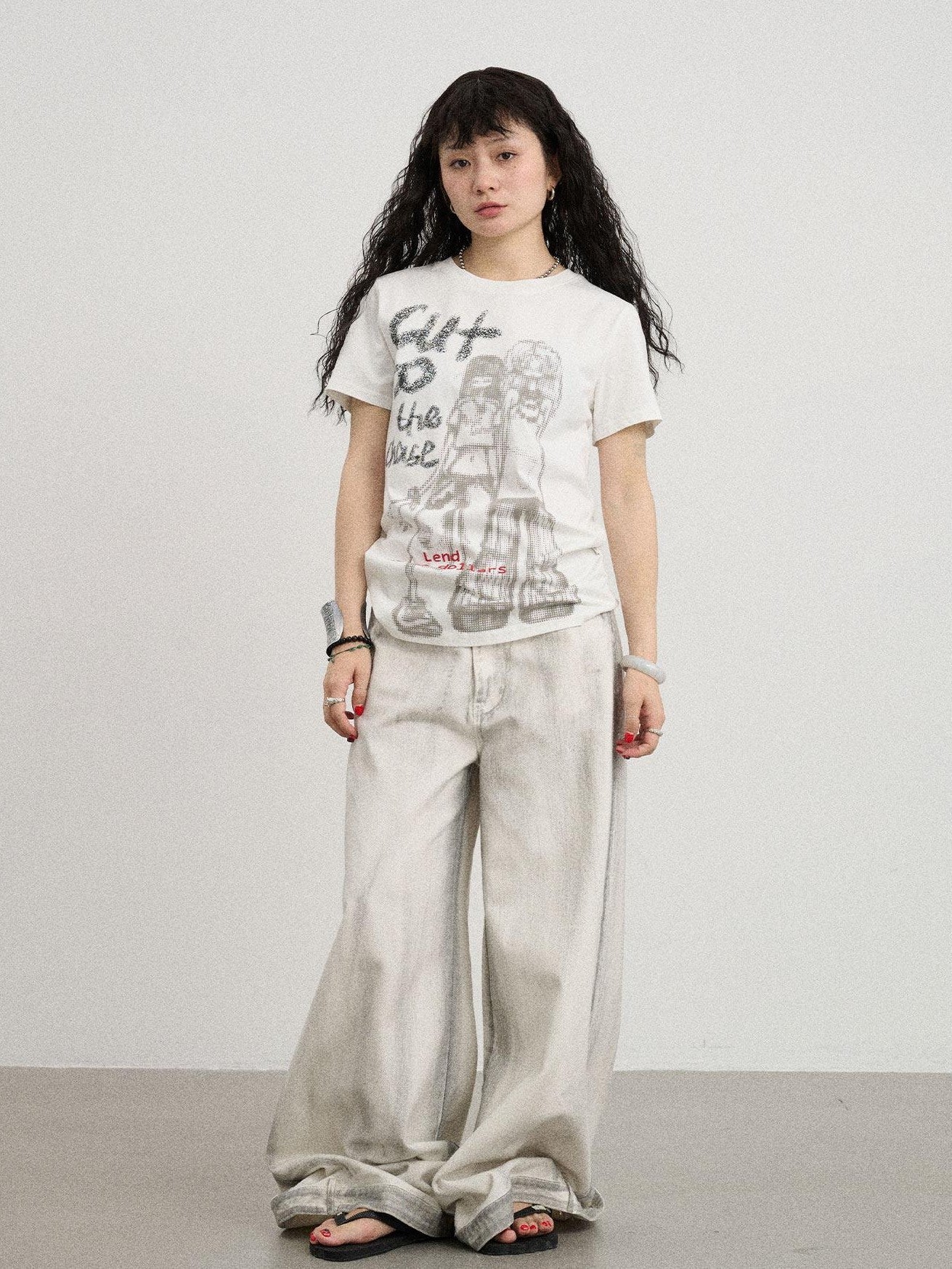 Achihara Comic Character Letter Print Women'S Pure Cotton Short Sleeve T-Shirts