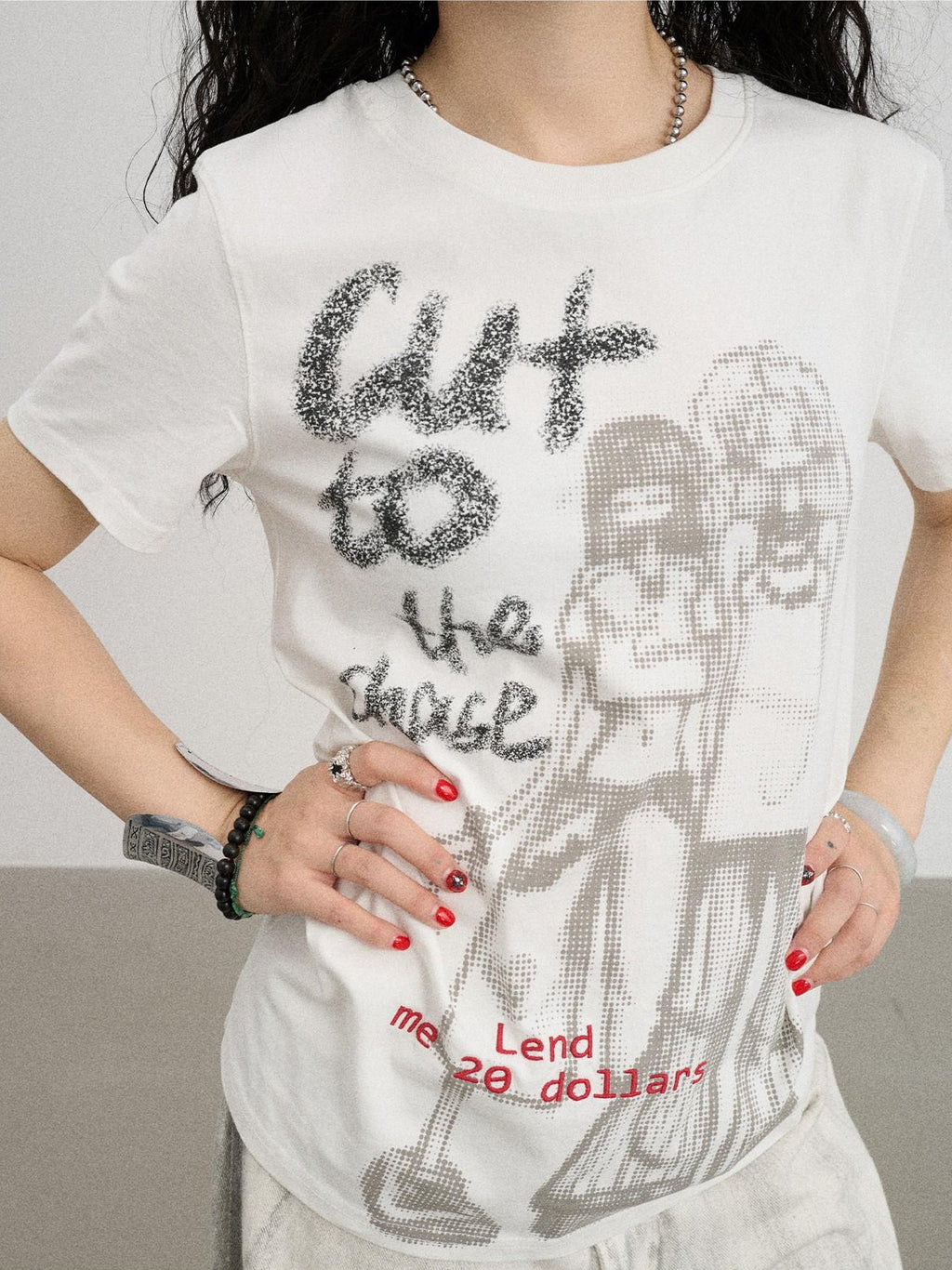 Achihara Comic Character Letter Print Women'S Pure Cotton Short Sleeve T-Shirts