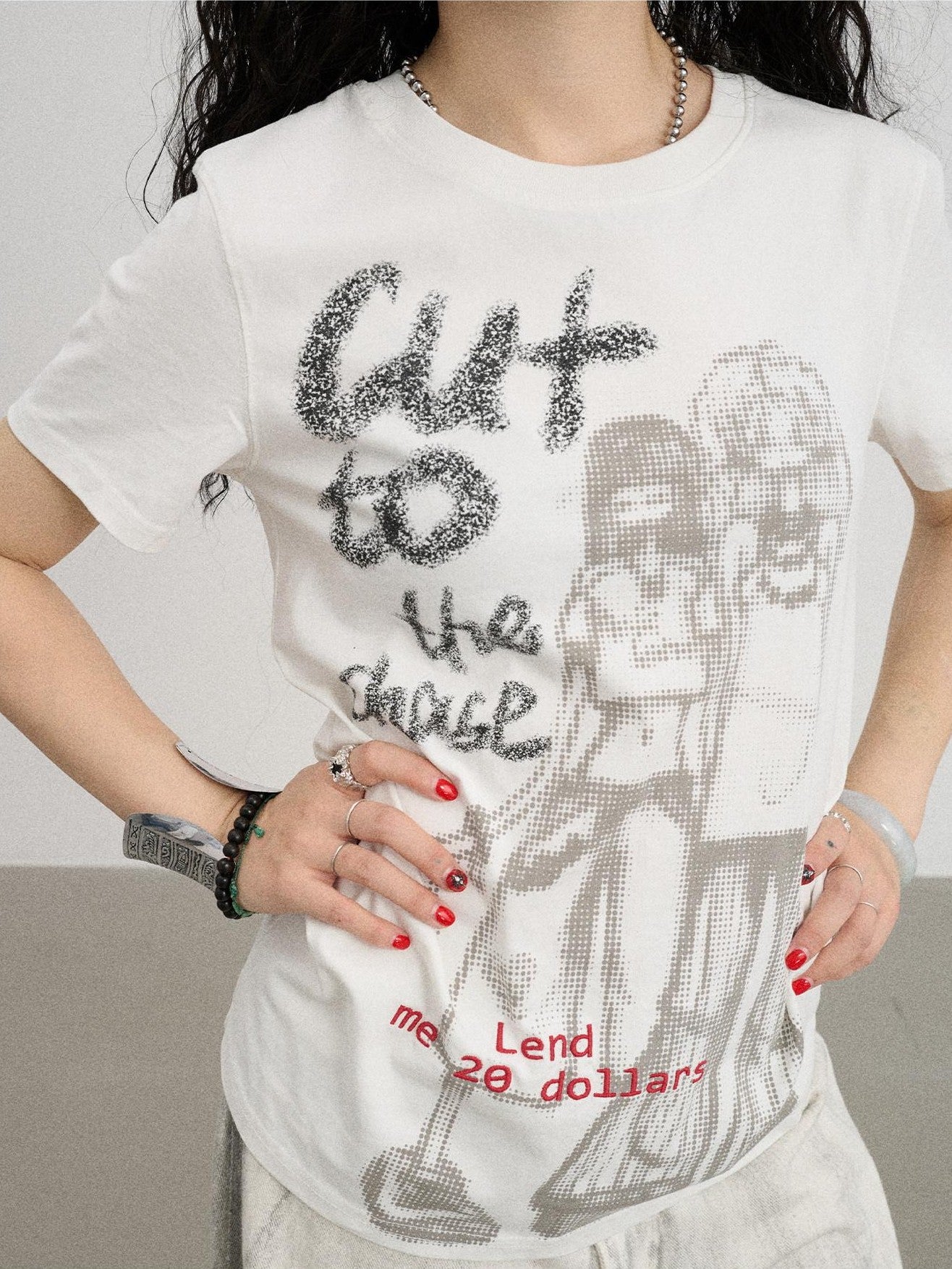 Achihara Comic Character Letter Print Women'S Pure Cotton Short Sleeve T-Shirts