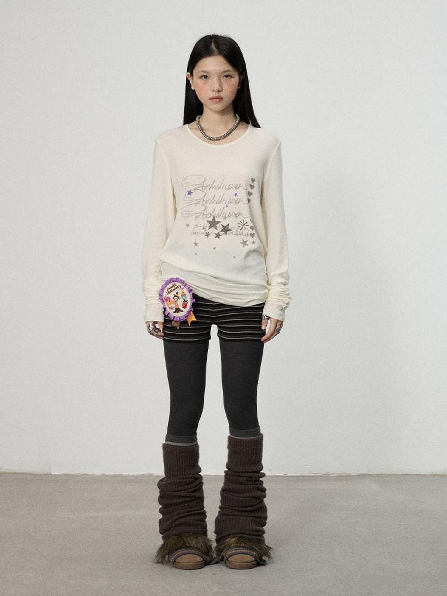 Achihara Commuter Straight Cut Women'S Tencel Cotton Long Sleeve T-Shirts