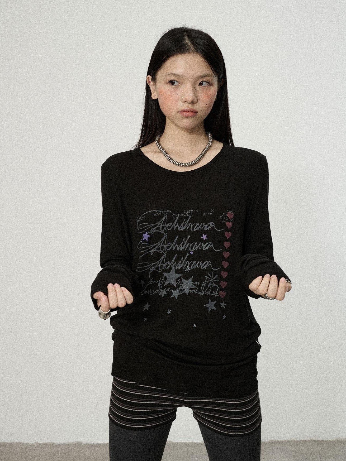 Achihara Commuter Straight Cut Women'S Tencel Cotton Long Sleeve T-Shirts