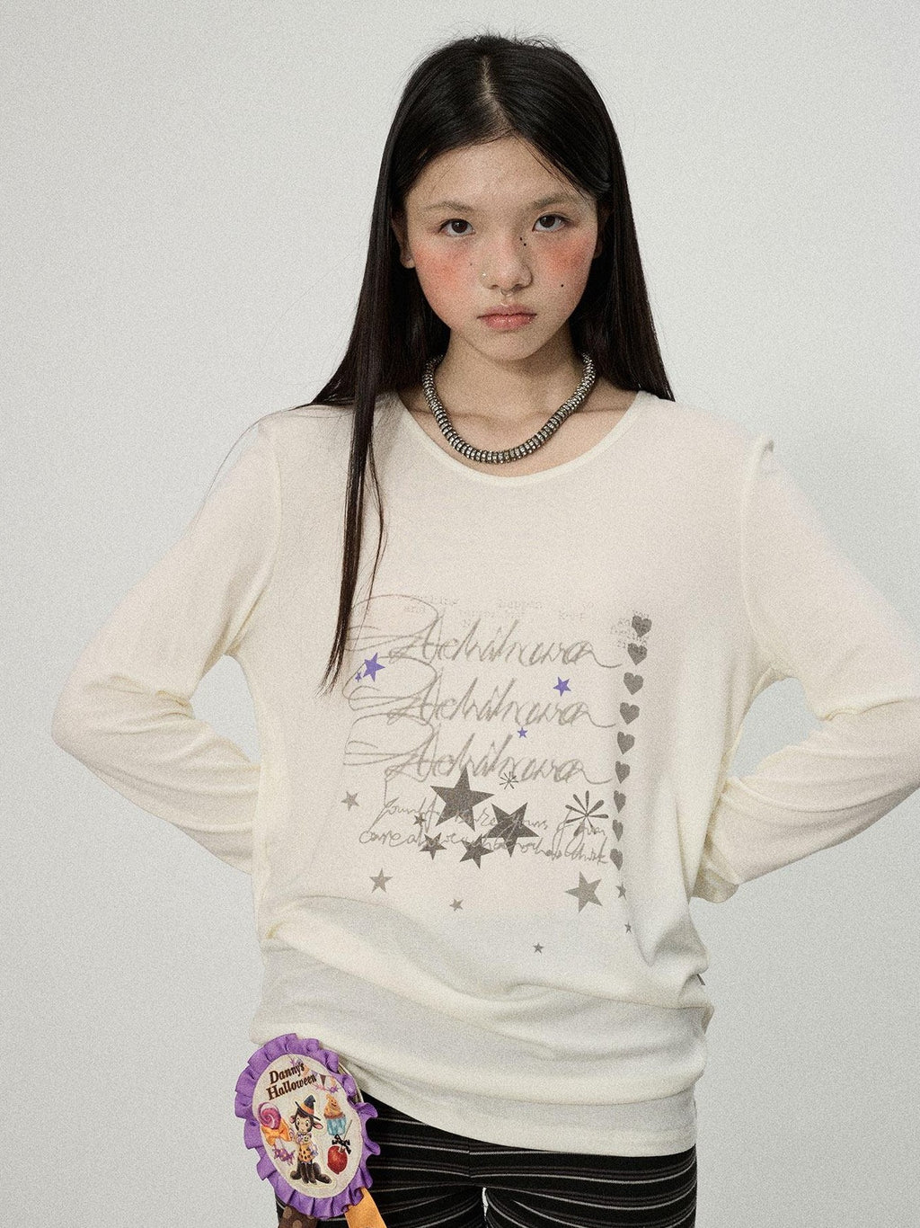 Achihara Commuter Straight Cut Women'S Tencel Cotton Long Sleeve T-Shirts