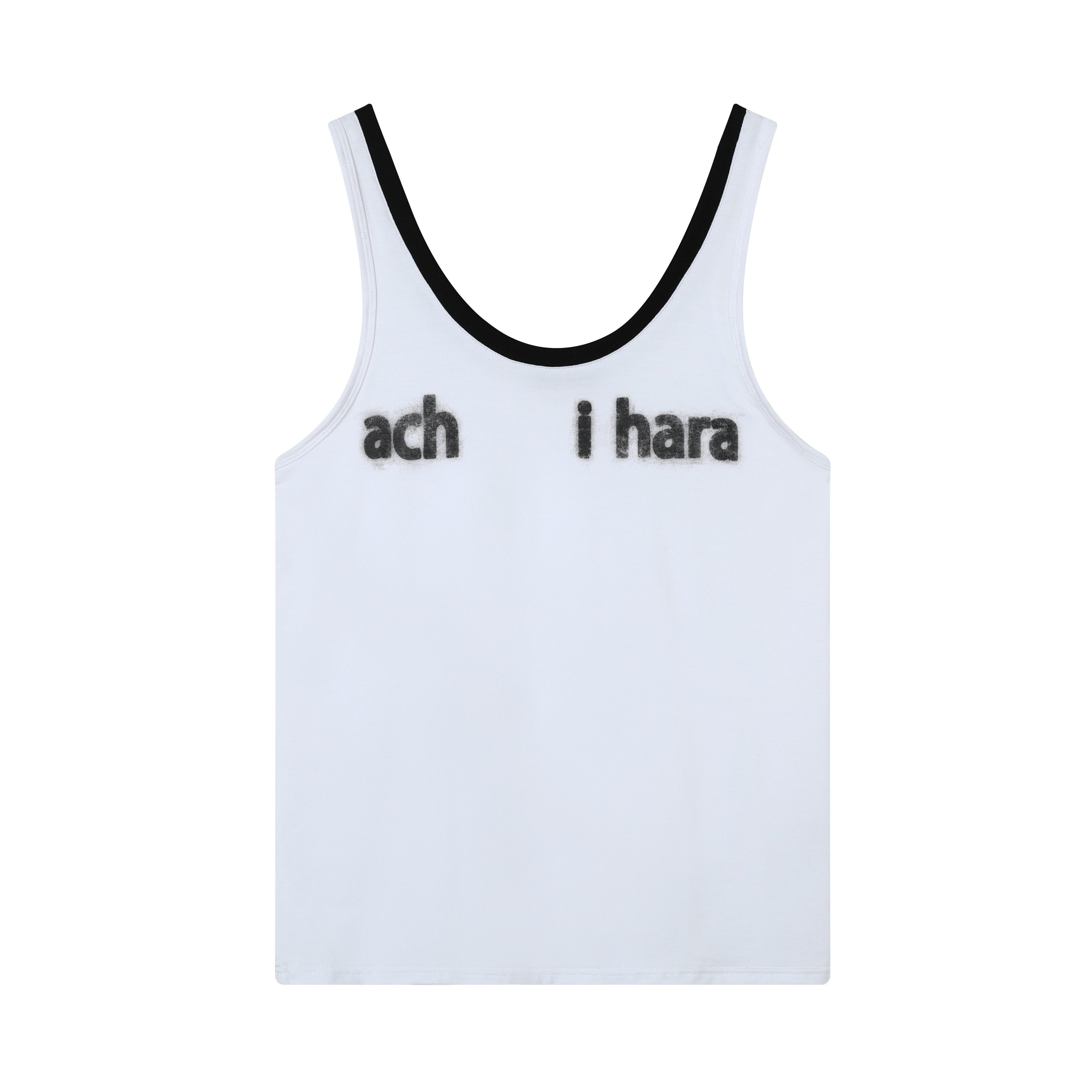 Achihara_Contrast_Neckline_Letter_Print_Women'S_Lyocell_Blend_Tank_Tops_MISSTT