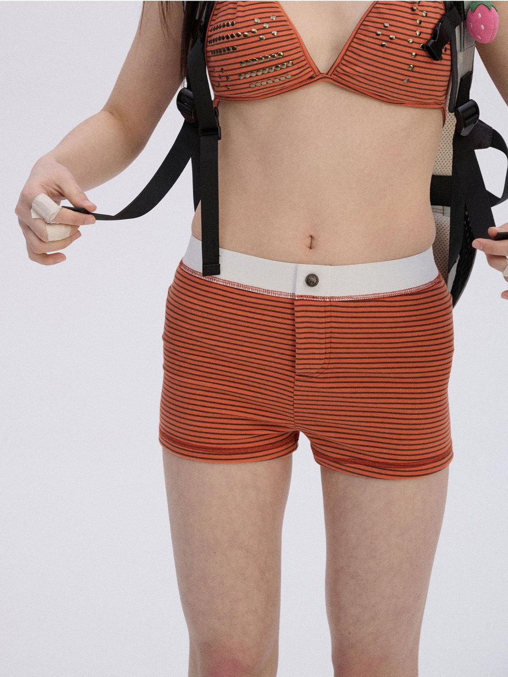 Achihara Coral Reef Striped Women'S Polyester Spandex Blend Sweat Shorts