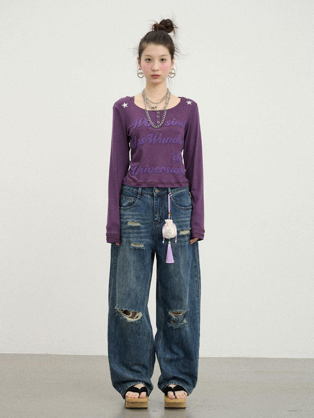 Achihara Cropped Hooded Pullover Women'S Recycled Viscose Blend Long Sleeve T-Shirts