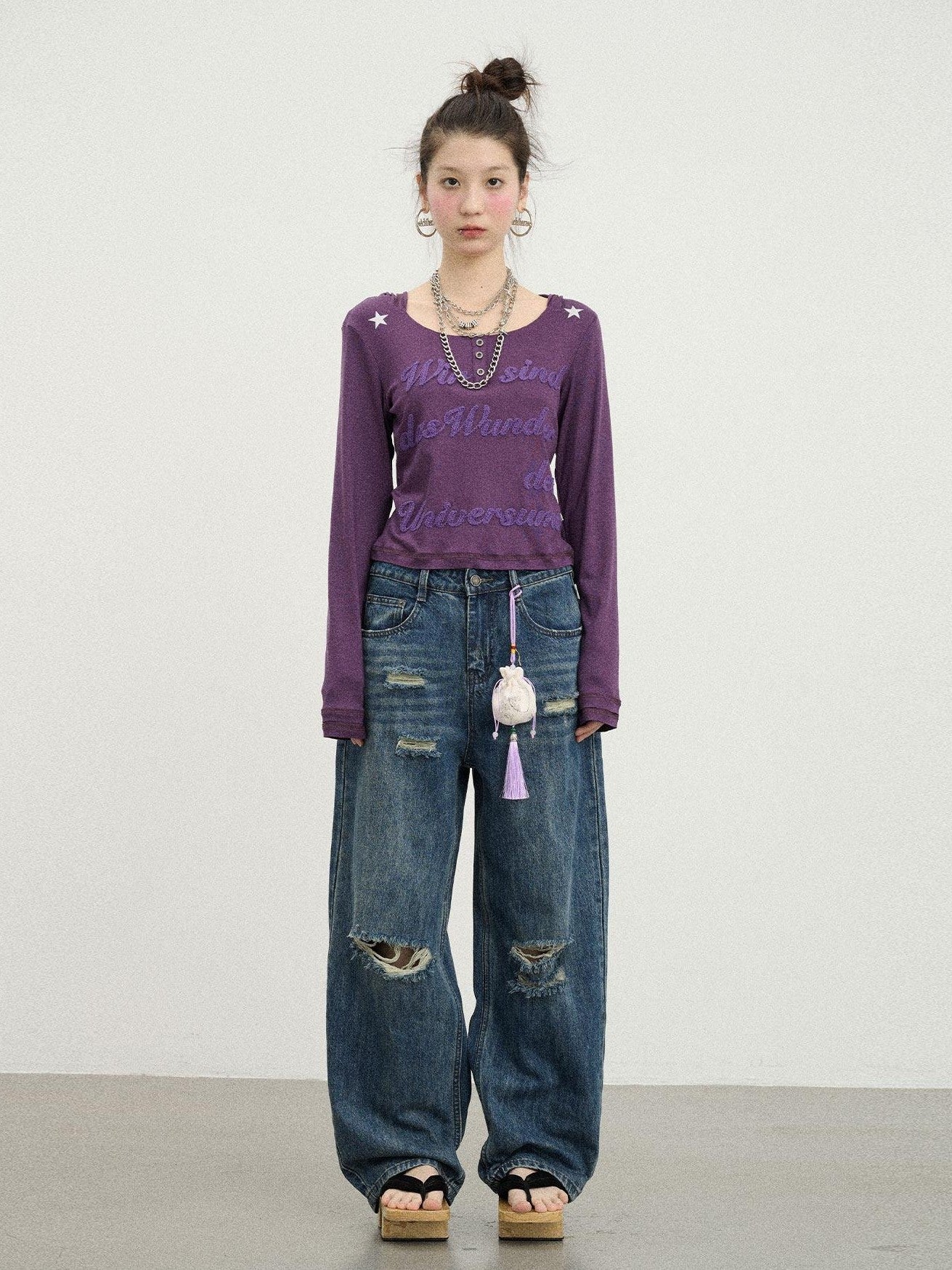 Achihara Cropped Hooded Pullover Women'S Recycled Viscose Blend Long Sleeve T-Shirts