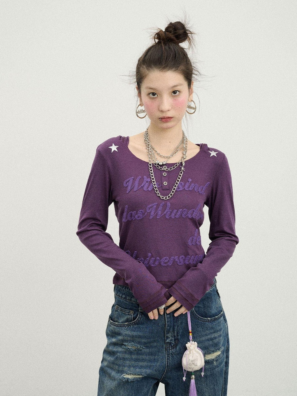 Achihara Cropped Hooded Pullover Women'S Recycled Viscose Blend Long Sleeve T-Shirts