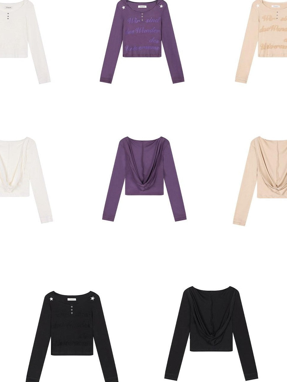 Achihara Cropped Hooded Pullover Women'S Recycled Viscose Blend Long Sleeve T-Shirts