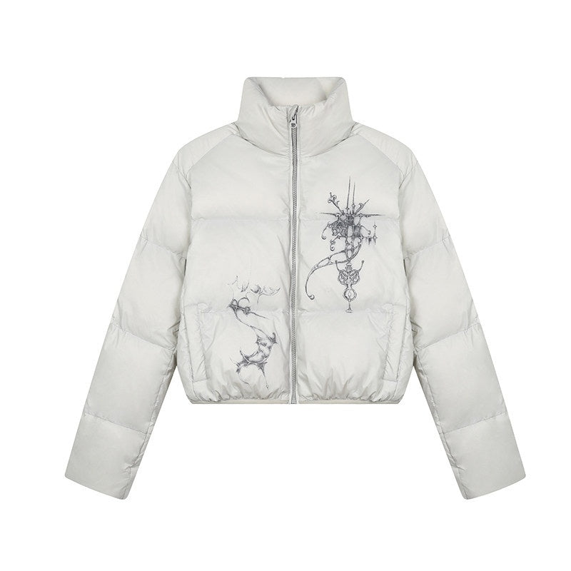 Achihara_Cropped_Slim_Fit_Stand_Collar_Zipper_Women'S_Cotton_Puffer_Jackets_MISSTT