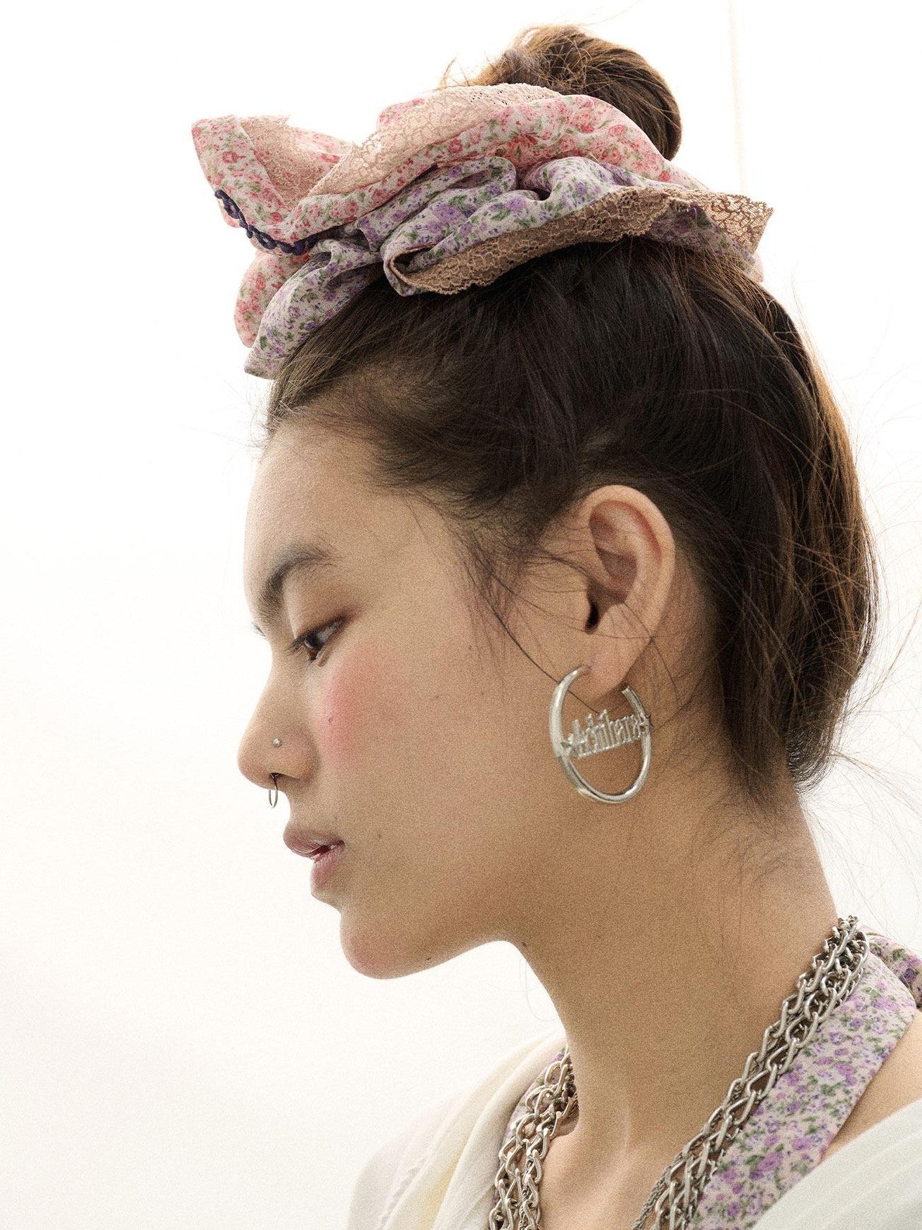 Achihara Daydream Pink Purple Black Scrunchie Style Women'S Elastic Hair Ties
