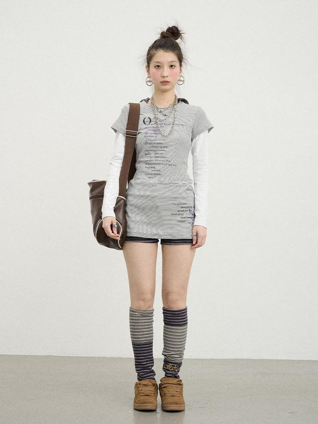 Achihara Distorted Pixel Striped Slim High Waist Women'S Cotton Blend Casual Mini Dresses