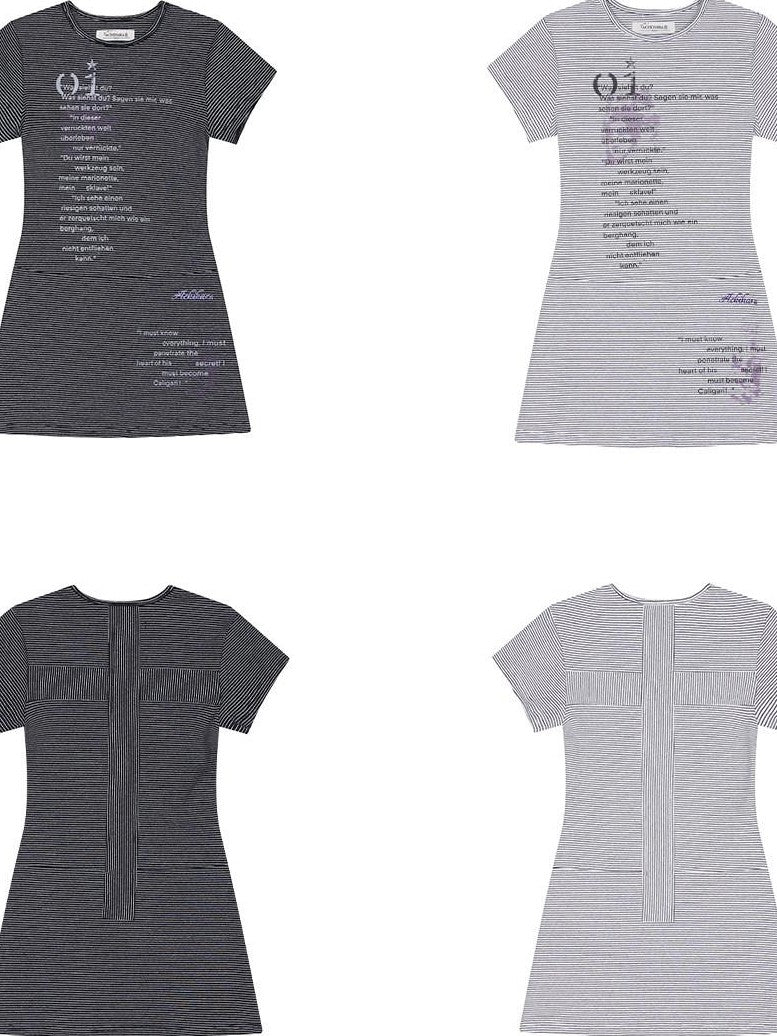 Achihara Distorted Pixel Striped Slim High Waist Women'S Cotton Blend Casual Mini Dresses