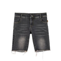Achihara_Distressed_Black_Raw_Hem_Straight_Low_Waist_Women'S_Denim_Bermuda_Shorts_MISSTT