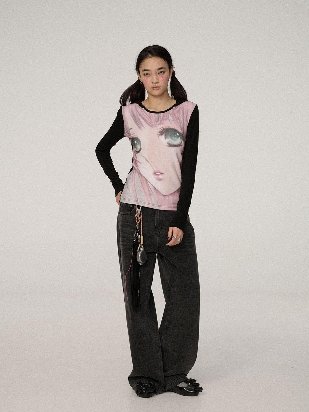 Achihara Dreamy Cropped Slim Fit Round Neck Women'S Viscose Long Sleeve T-Shirts