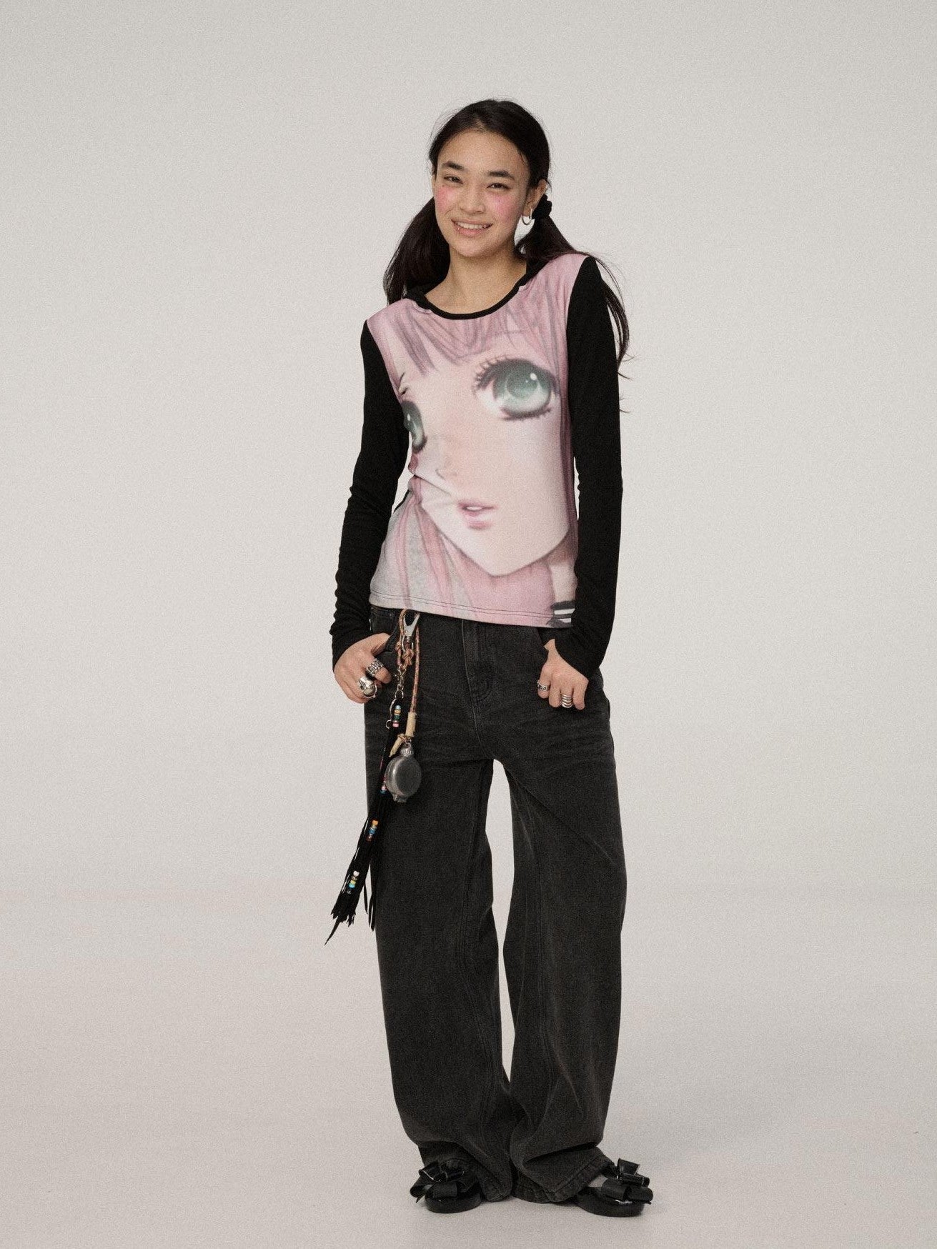 Achihara Dreamy Cropped Slim Fit Round Neck Women'S Viscose Long Sleeve T-Shirts