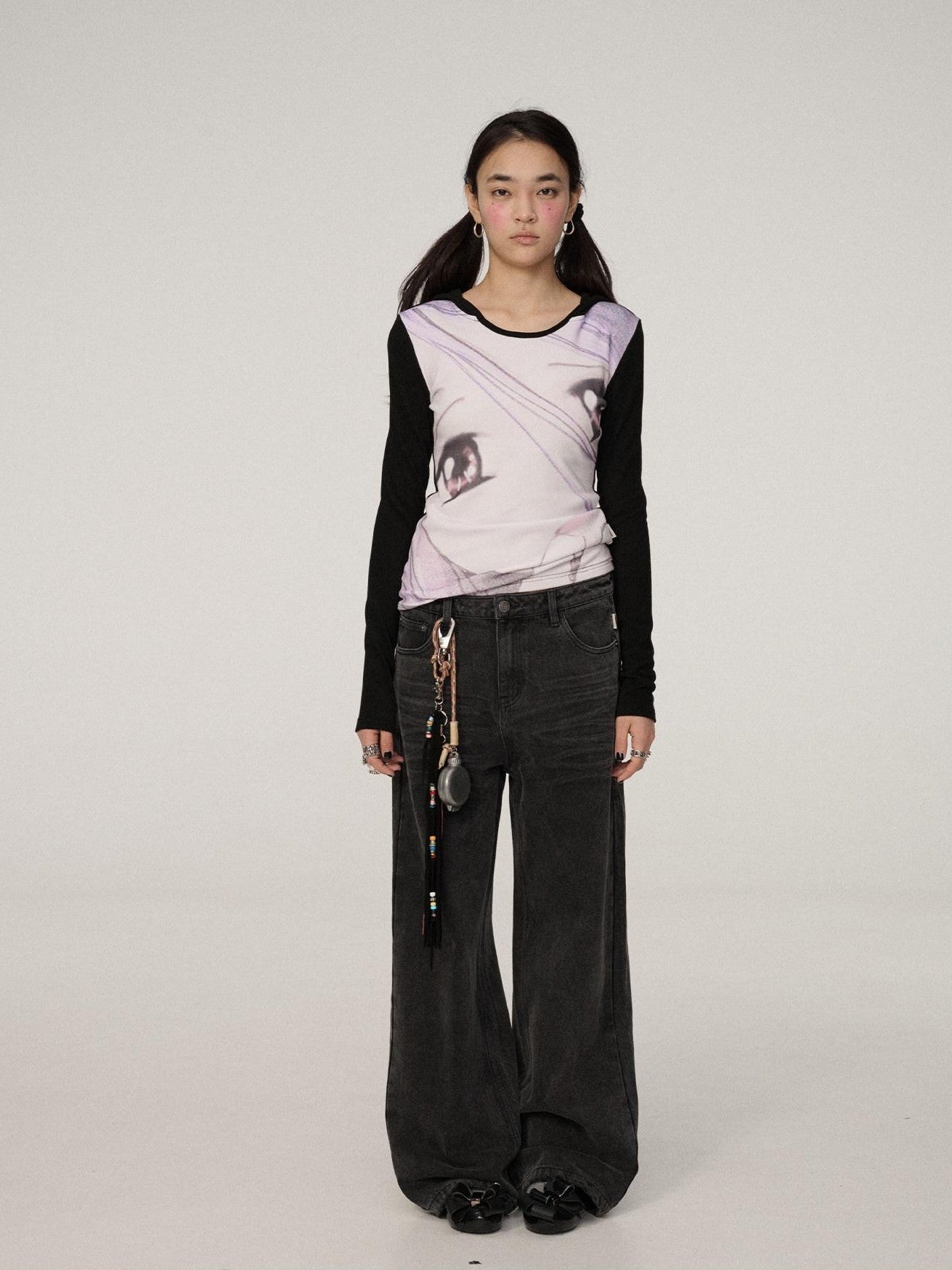 Achihara Dreamy Cropped Slim Fit Round Neck Women'S Viscose Long Sleeve T-Shirts