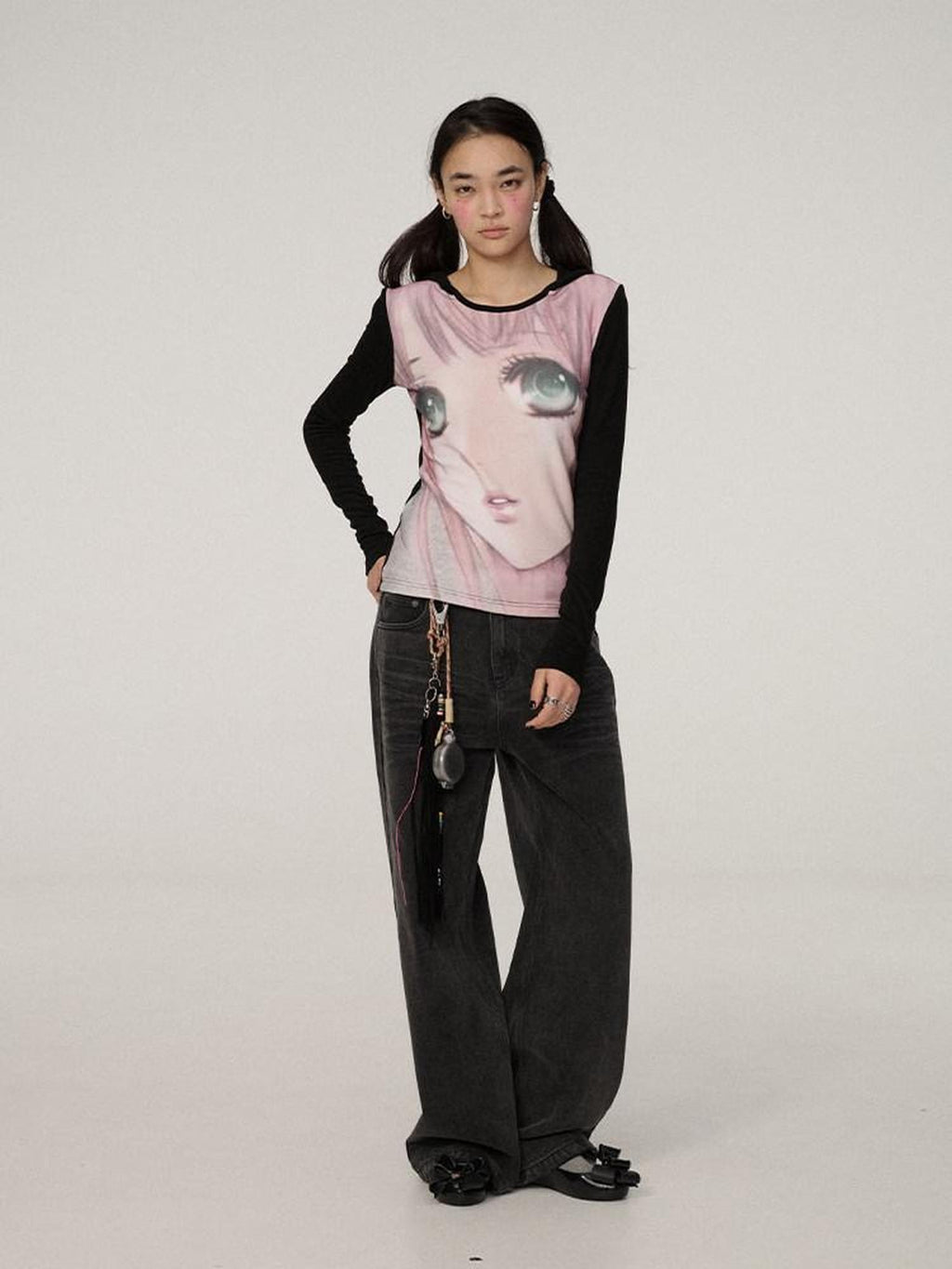 Achihara Dreamy Cropped Slim Fit Round Neck Women'S Viscose Long Sleeve T-Shirts