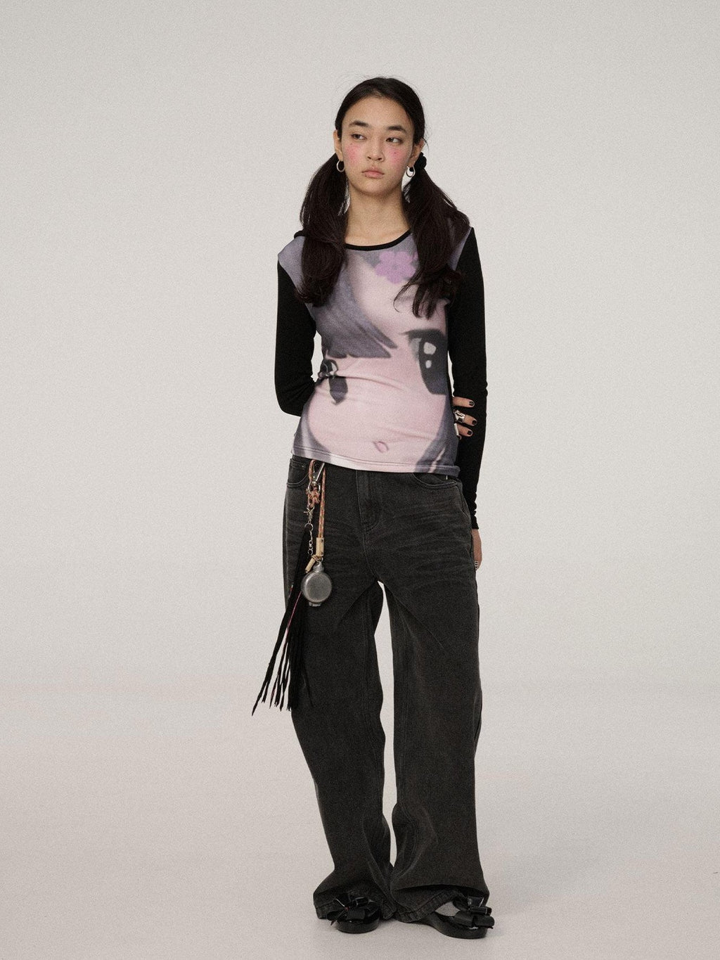 Achihara Dreamy Cropped Slim Fit Round Neck Women'S Viscose Long Sleeve T-Shirts