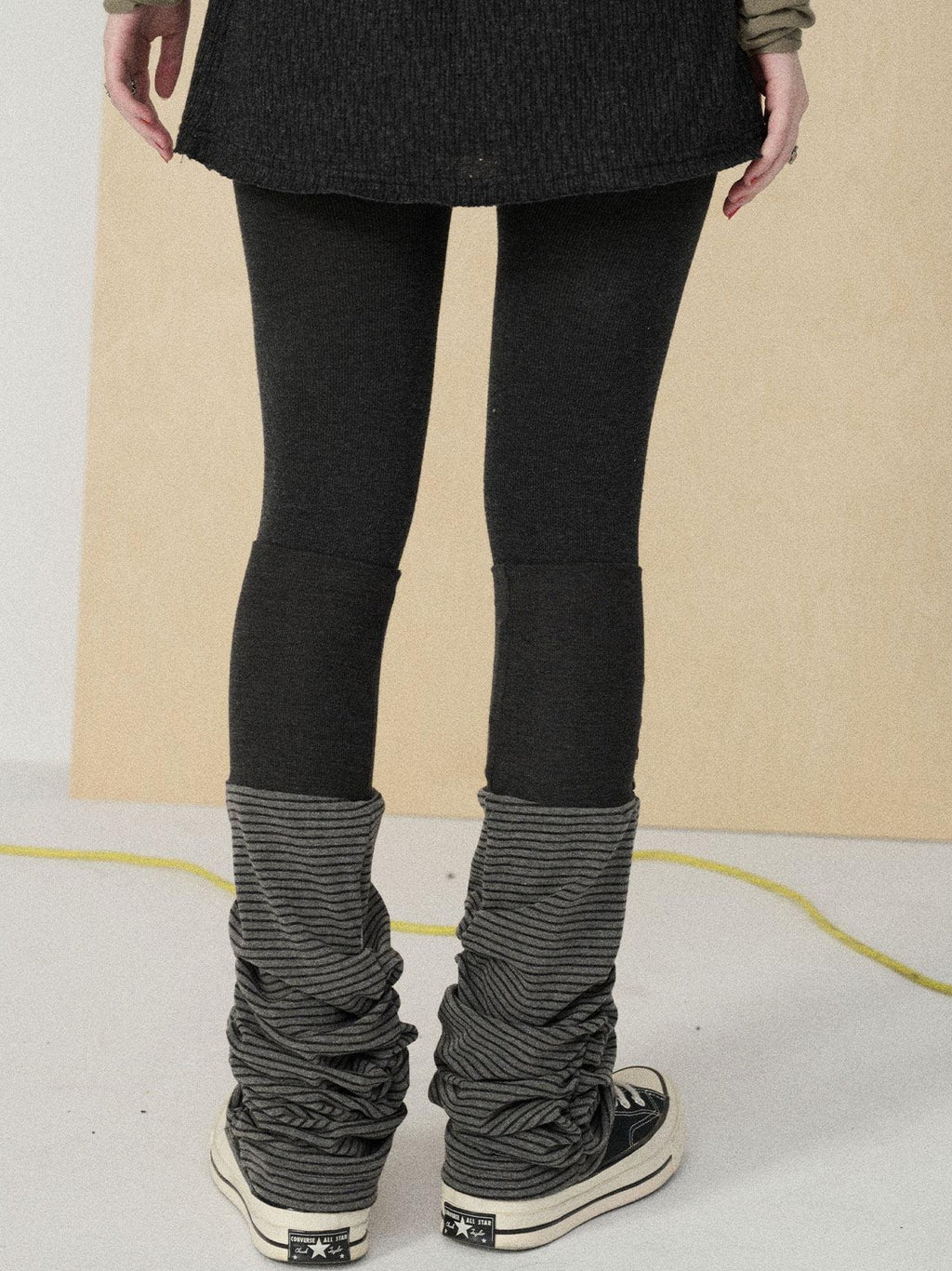 Achihara Dusk Ragdoll Rabbit Striped Cozy Thermal Women'S Leg Warmers