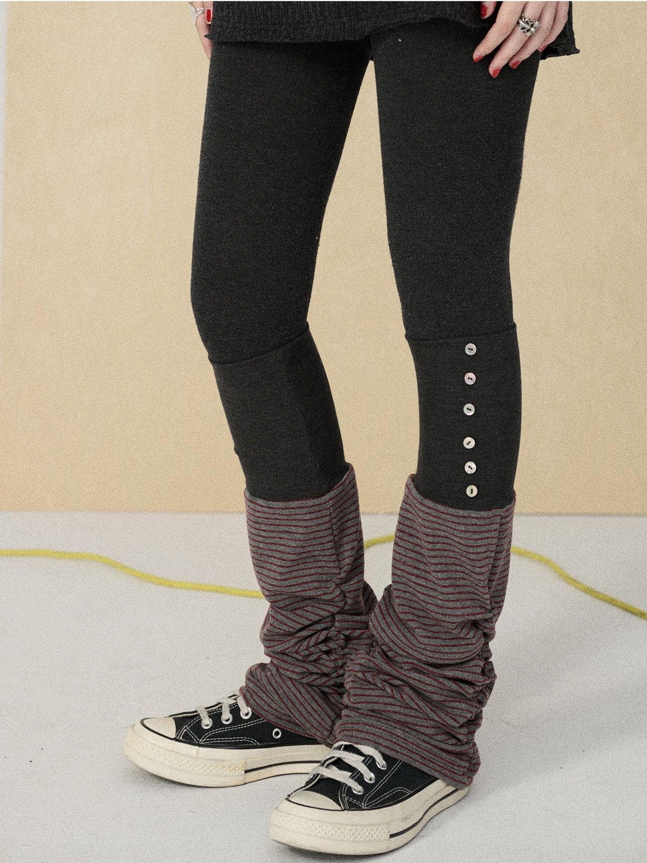 Achihara Dusk Ragdoll Rabbit Striped Cozy Thermal Women'S Leg Warmers