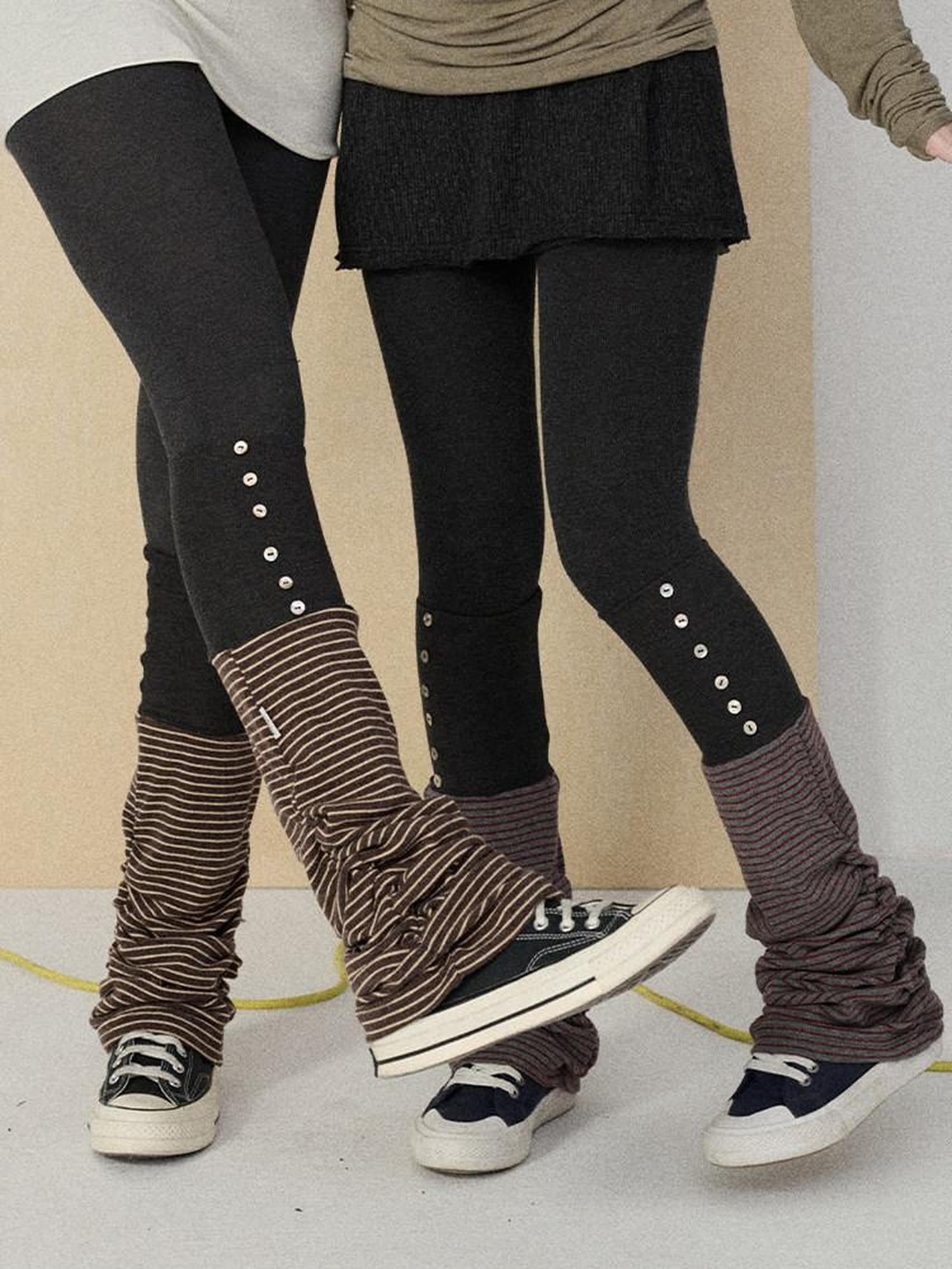 Achihara Dusk Ragdoll Rabbit Striped Cozy Thermal Women'S Leg Warmers