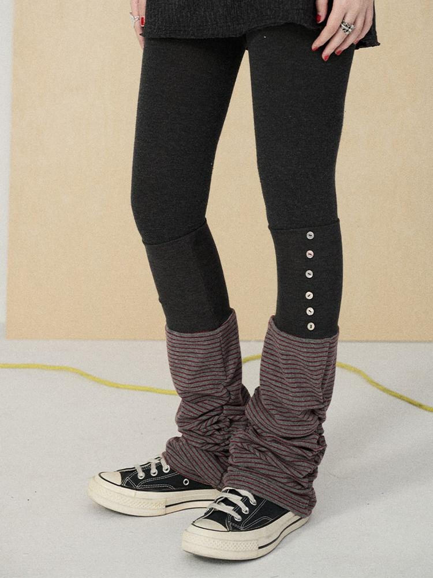 Achihara Dusk Ragdoll Rabbit Striped Cozy Thermal Women'S Leg Warmers