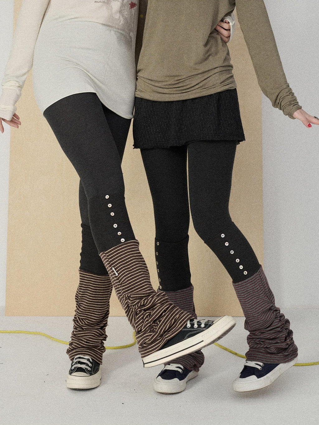 Achihara Dusk Ragdoll Rabbit Striped Cozy Thermal Women'S Leg Warmers